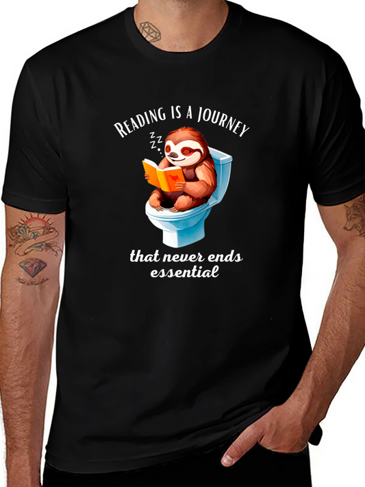 Funny Sloth Reading T-Shirt
