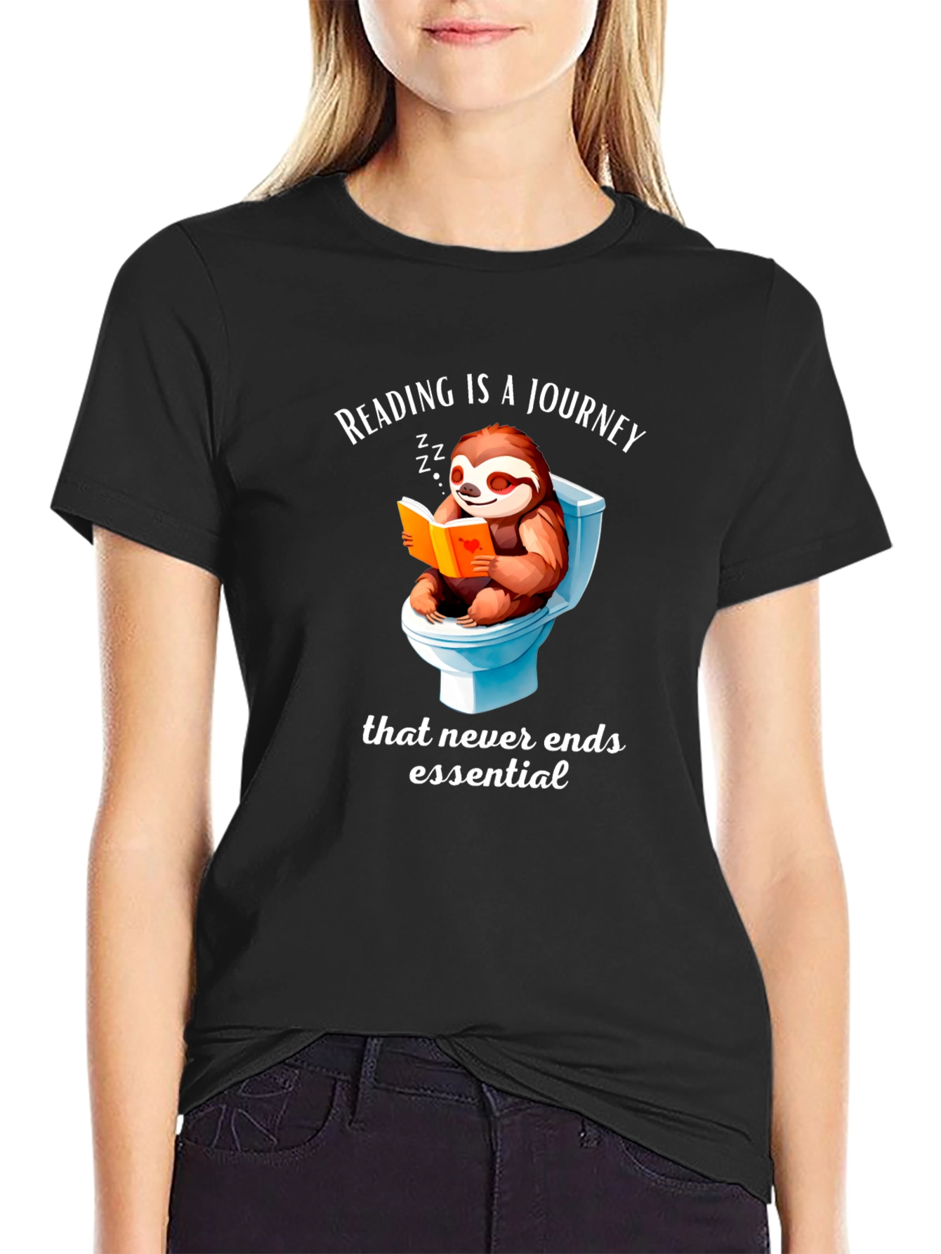 Funny Sloth Reading T-Shirt