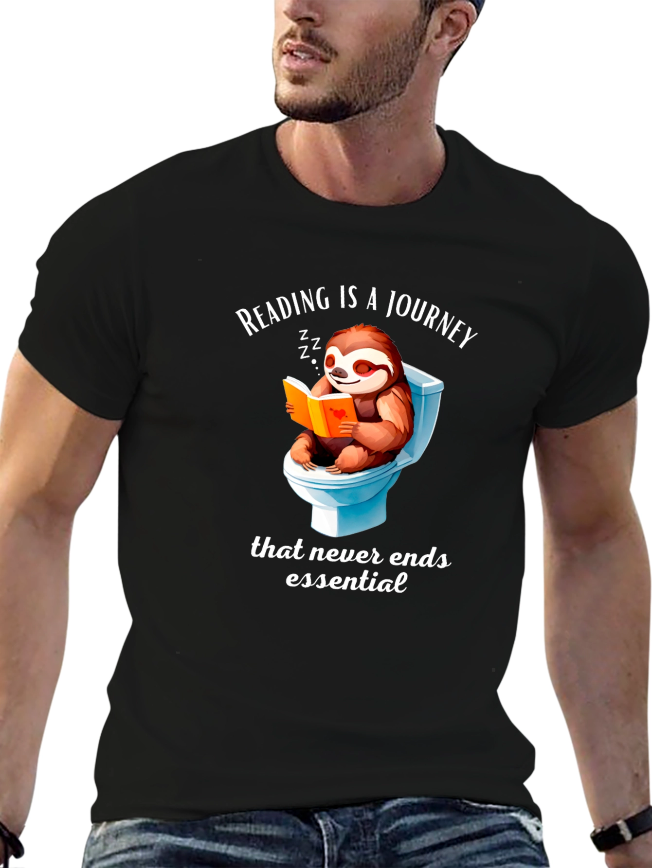 Funny Sloth Reading T-Shirt