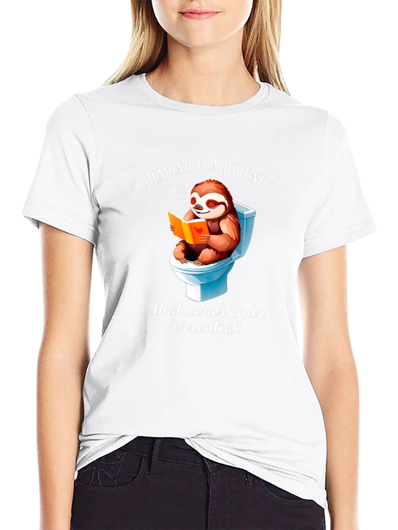 Funny Sloth Reading T-Shirt