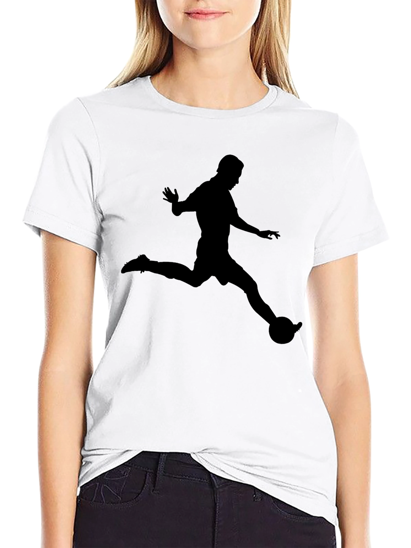 Mens Black Soccer Kick Graphic Tee