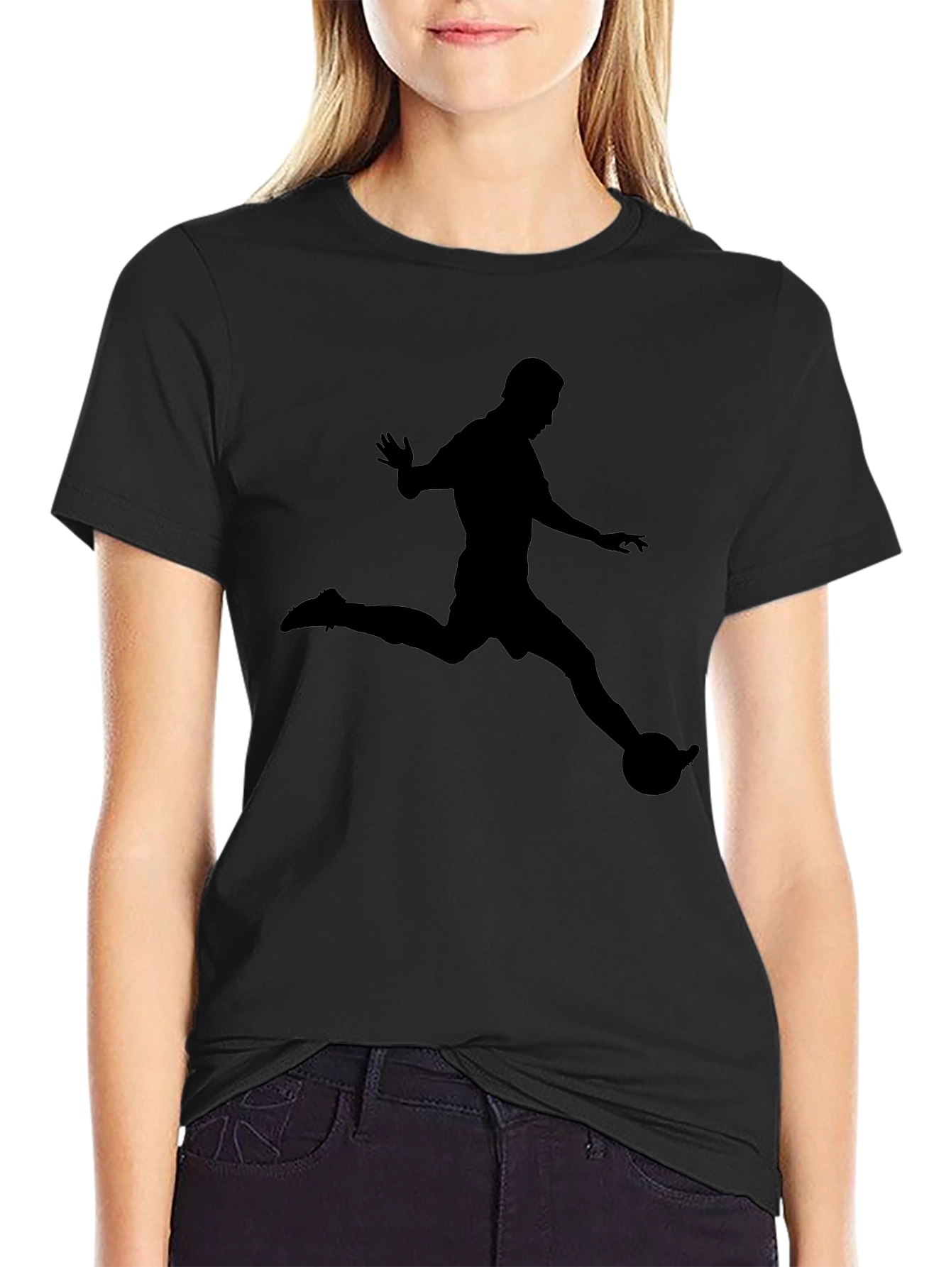 Mens Black Soccer Kick Graphic Tee