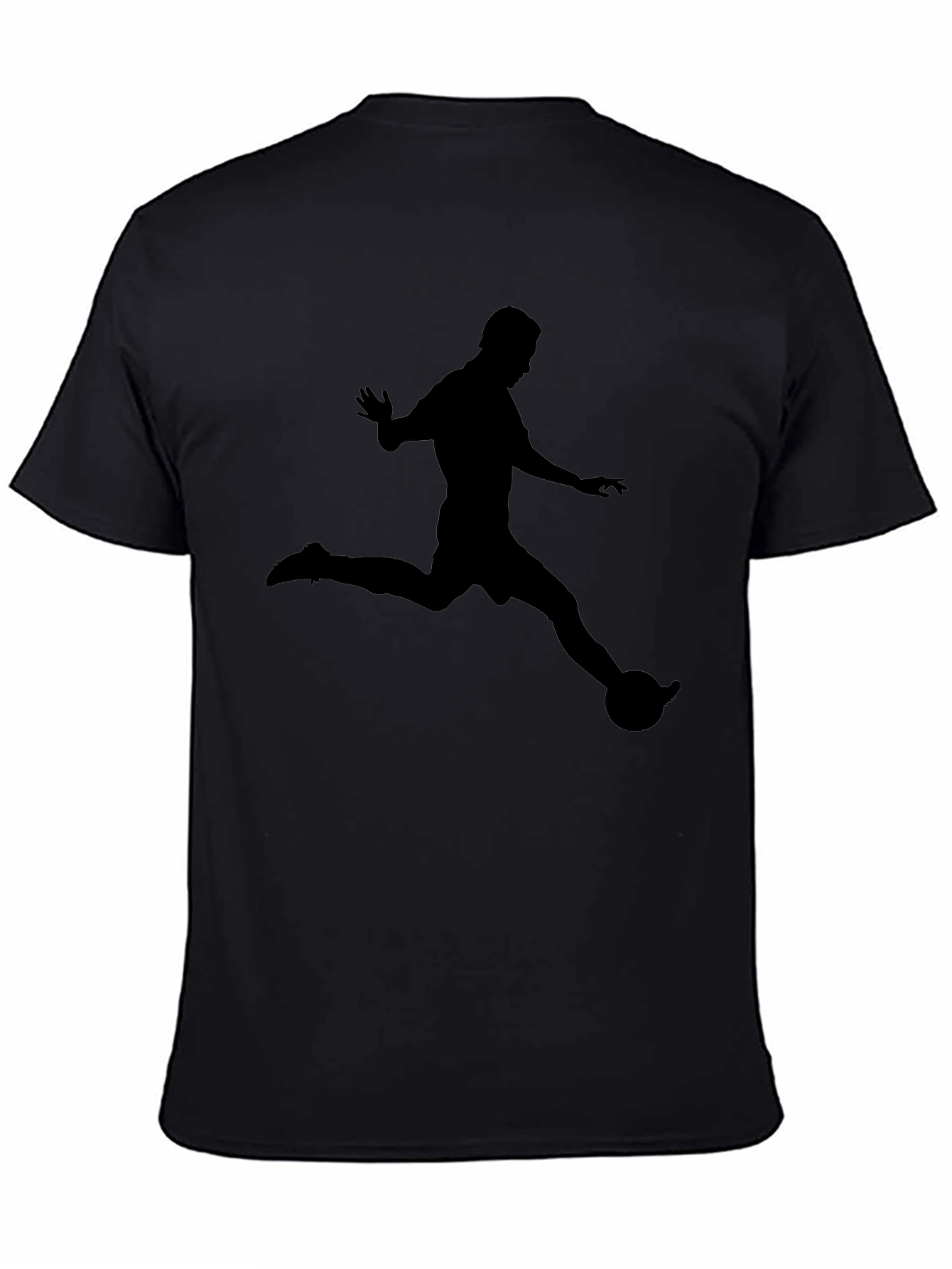 Mens Black Soccer Kick Graphic Tee