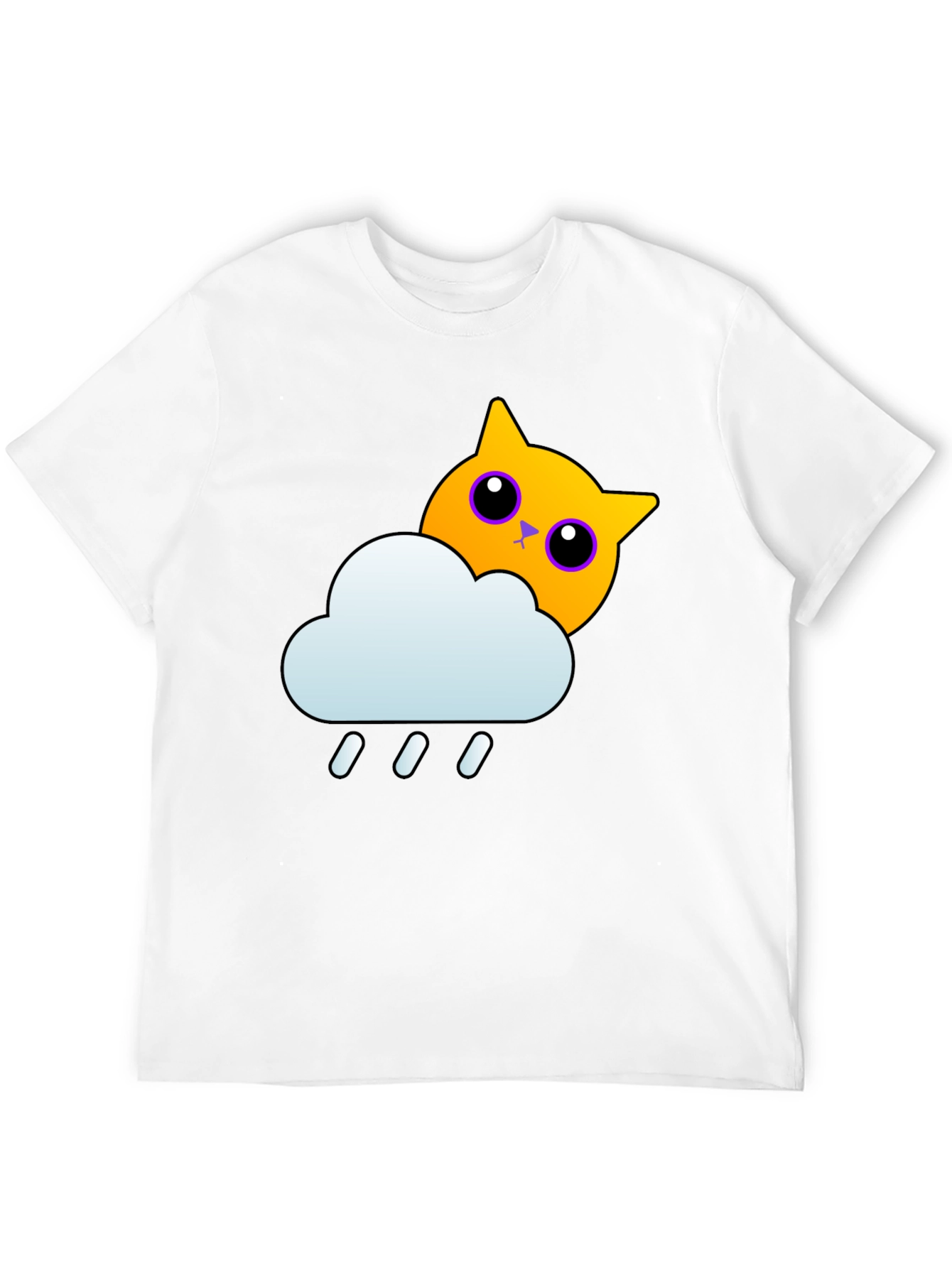 Rainy Cat Graphic Tee - Black T-Shirt