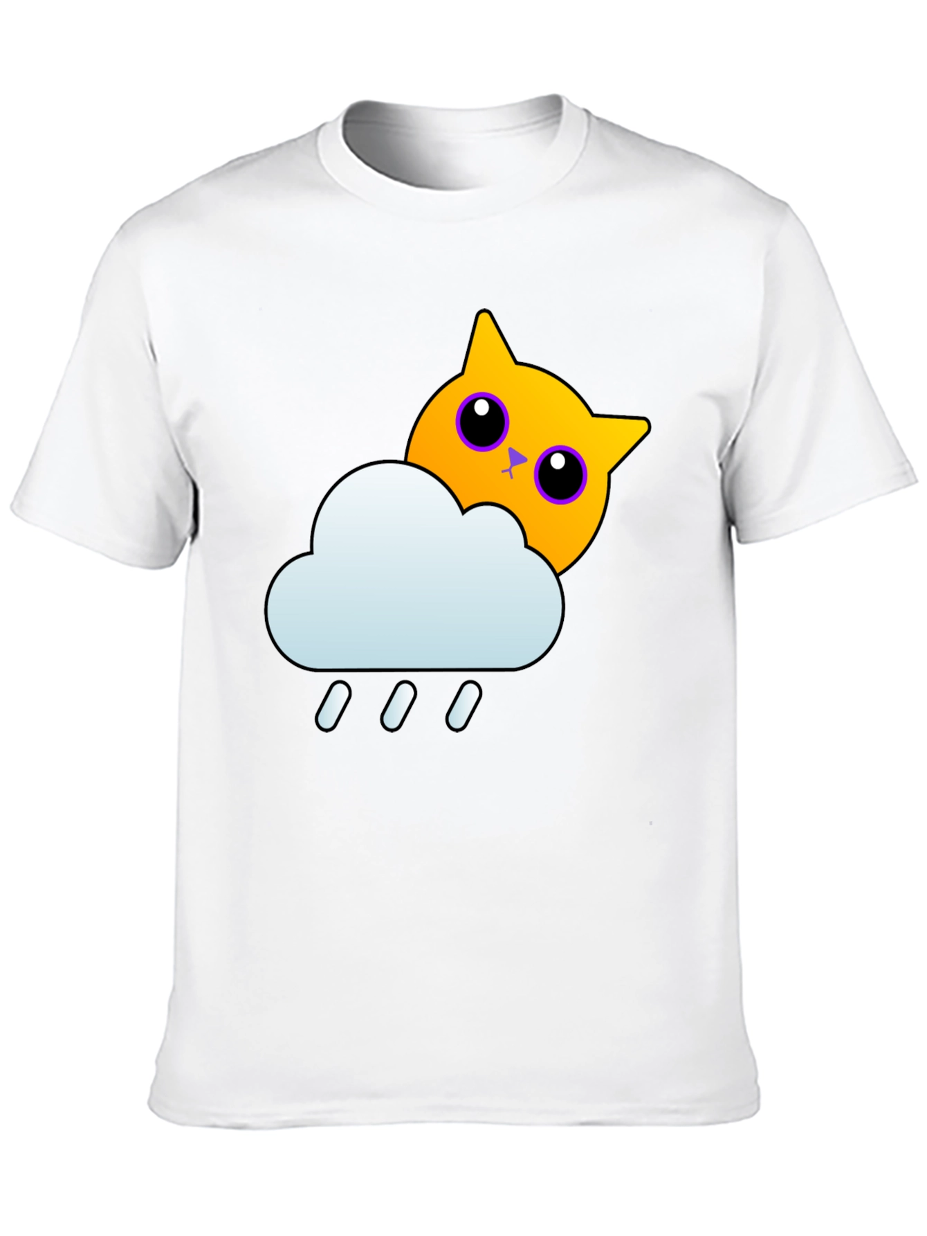 Rainy Cat Graphic Tee - Black T-Shirt