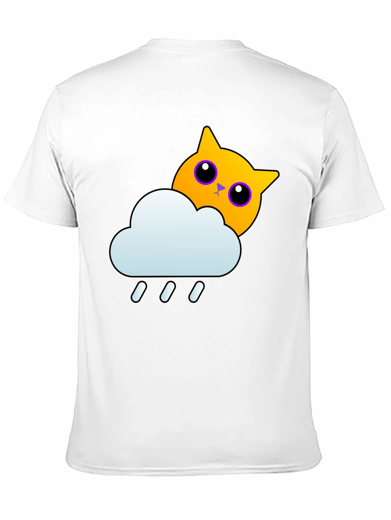 Rainy Cat Graphic Tee - Black T-Shirt