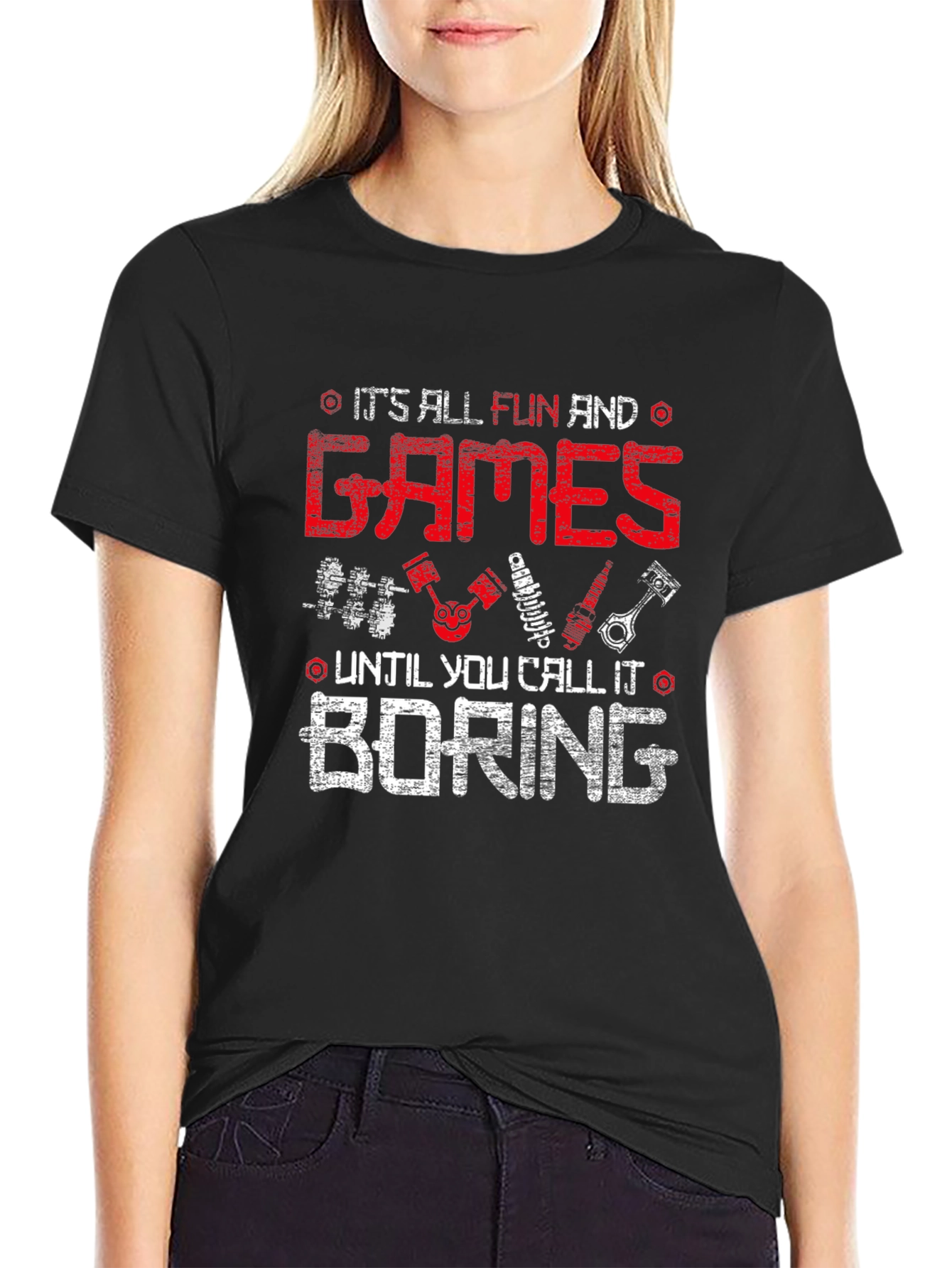 Fun and Games Boring T-Shirt - Black