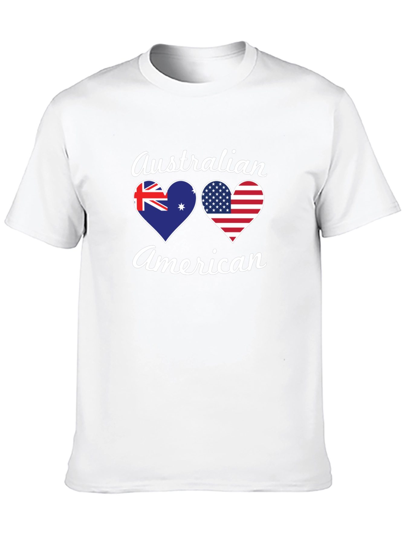 Australian American Flag Heart T-Shirt