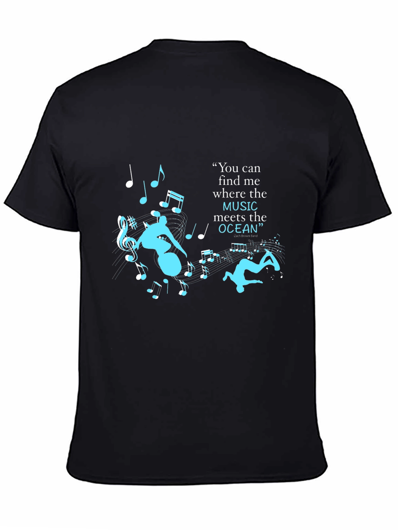 Music Meets the Ocean Graphic Tee - Black