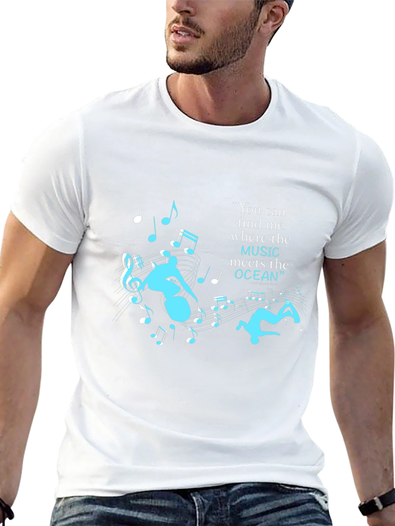 Music Meets the Ocean Graphic Tee - Black