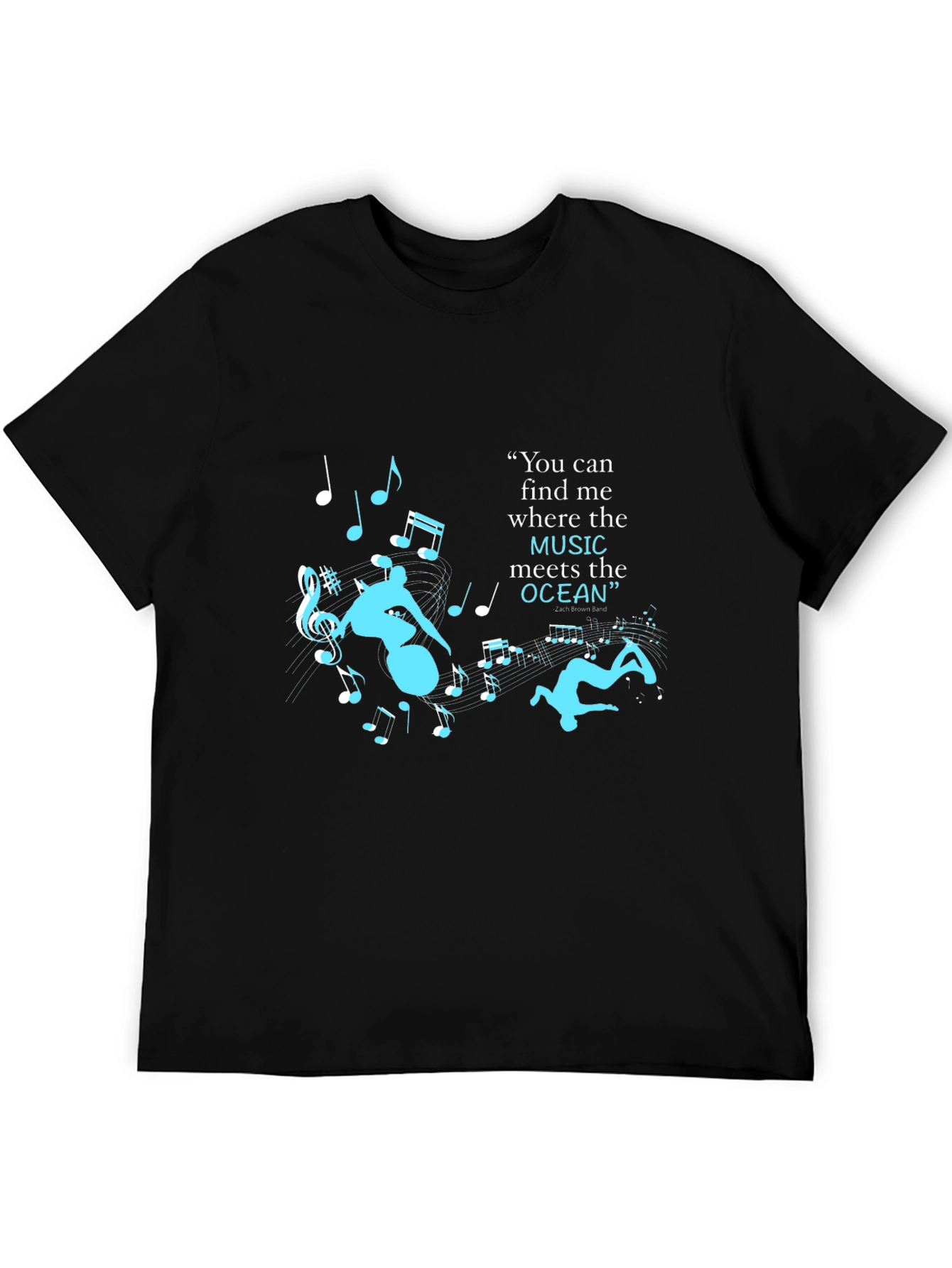 Music Meets the Ocean Graphic Tee - Black