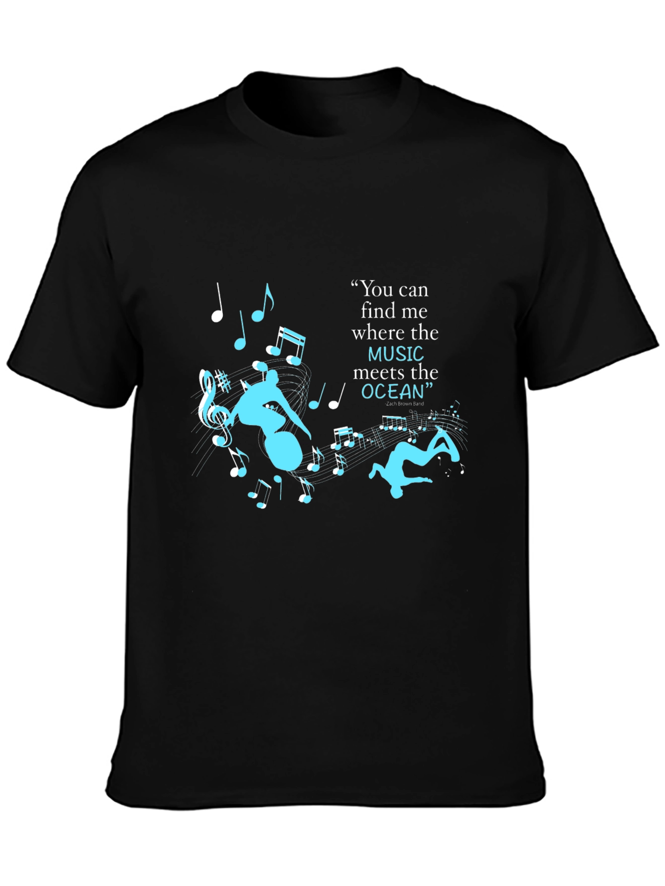Music Meets the Ocean Graphic Tee - Black