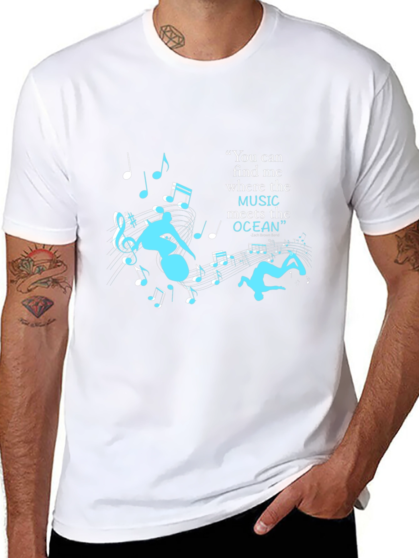 Music Meets the Ocean Graphic Tee - Black