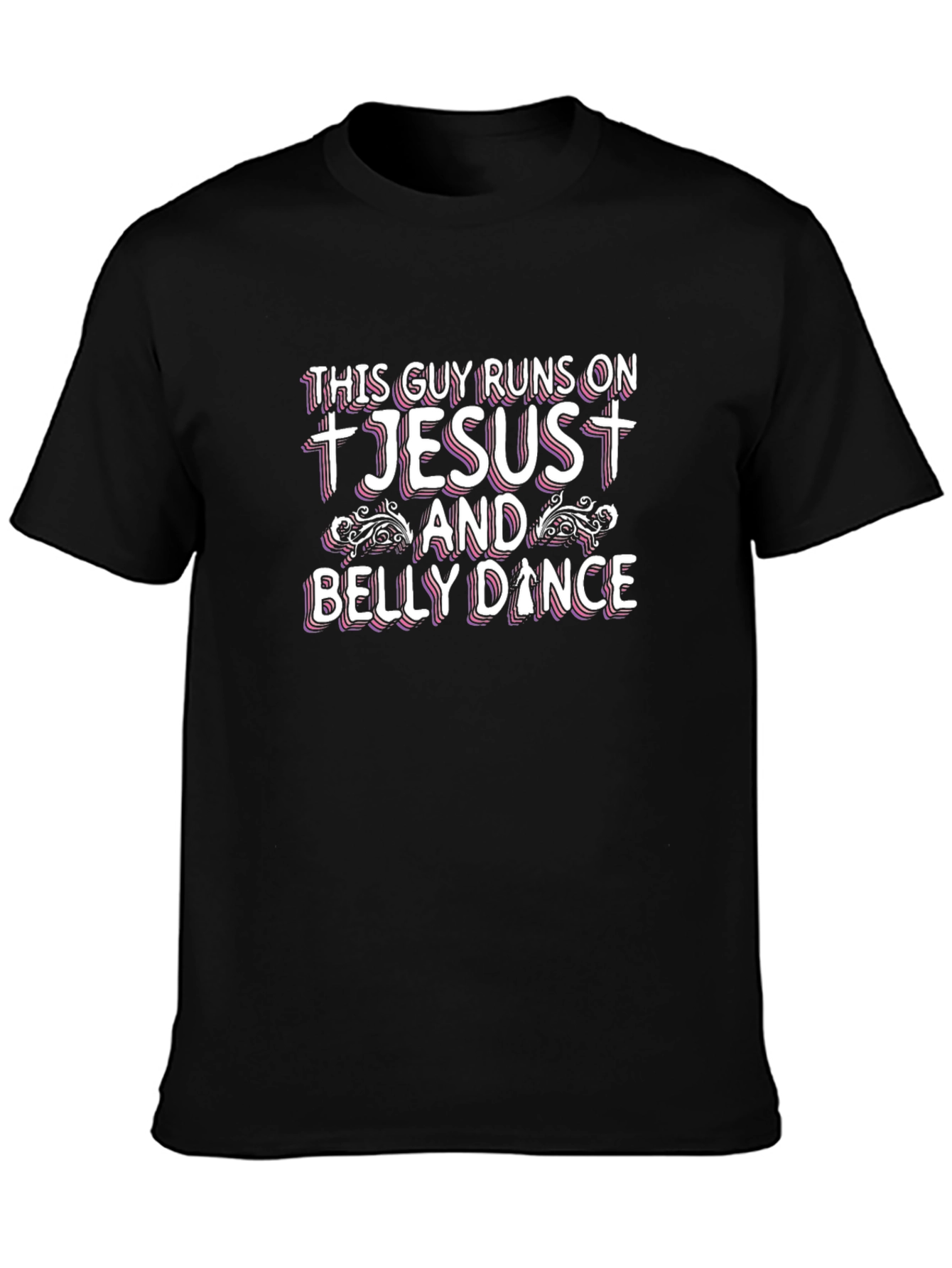 Jesus and Belly Dance Black Graphic Tee