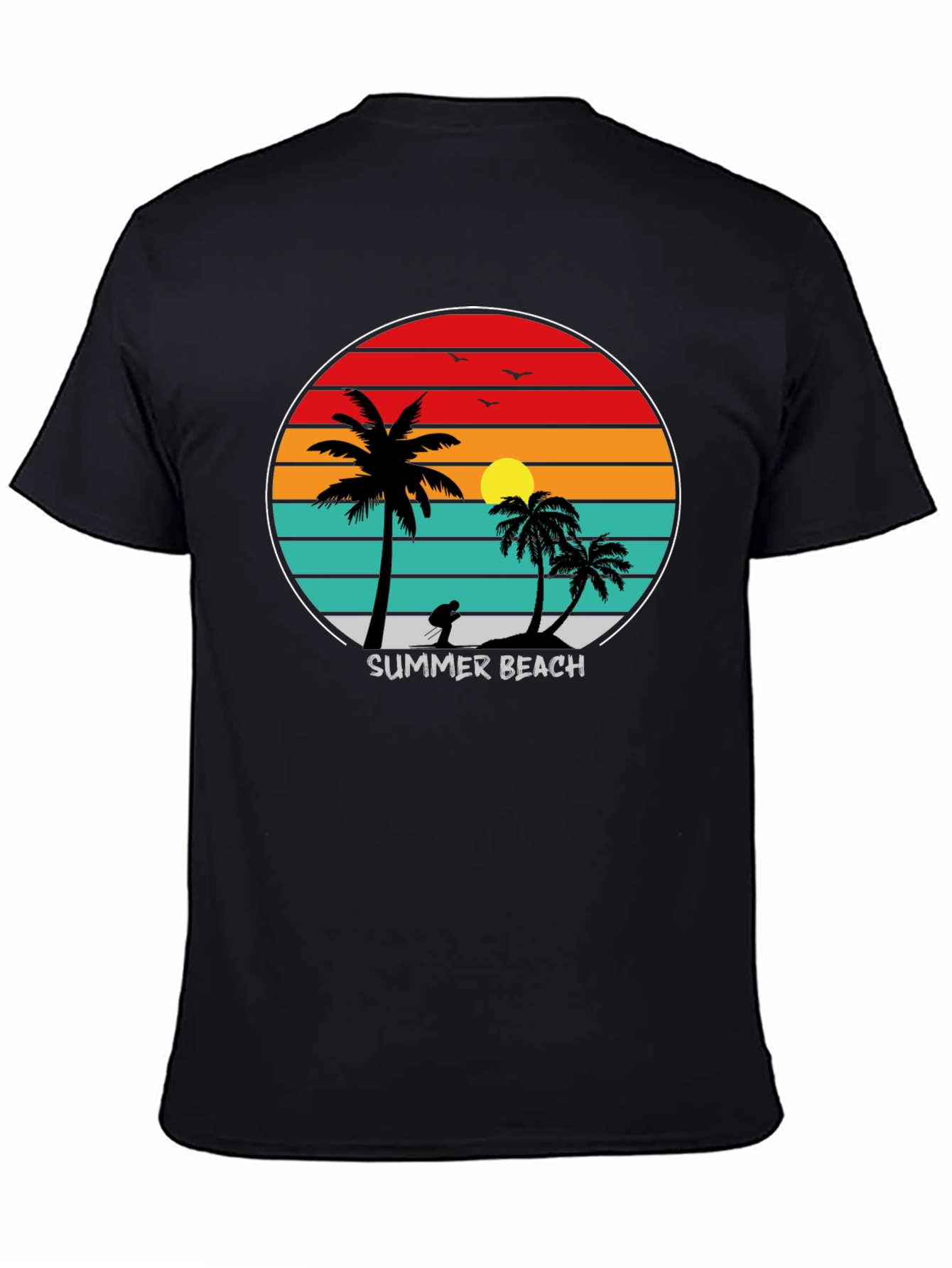 Summer Beach Sunset Palm Tree T-Shirt