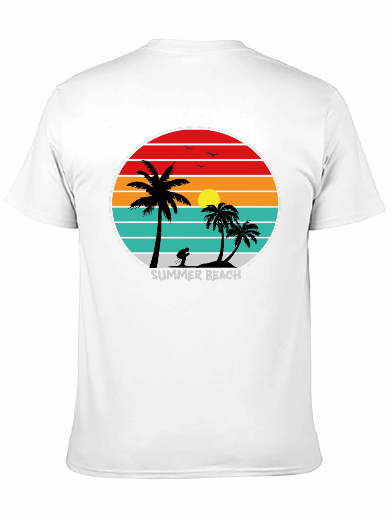 Summer Beach Sunset Palm Tree T-Shirt