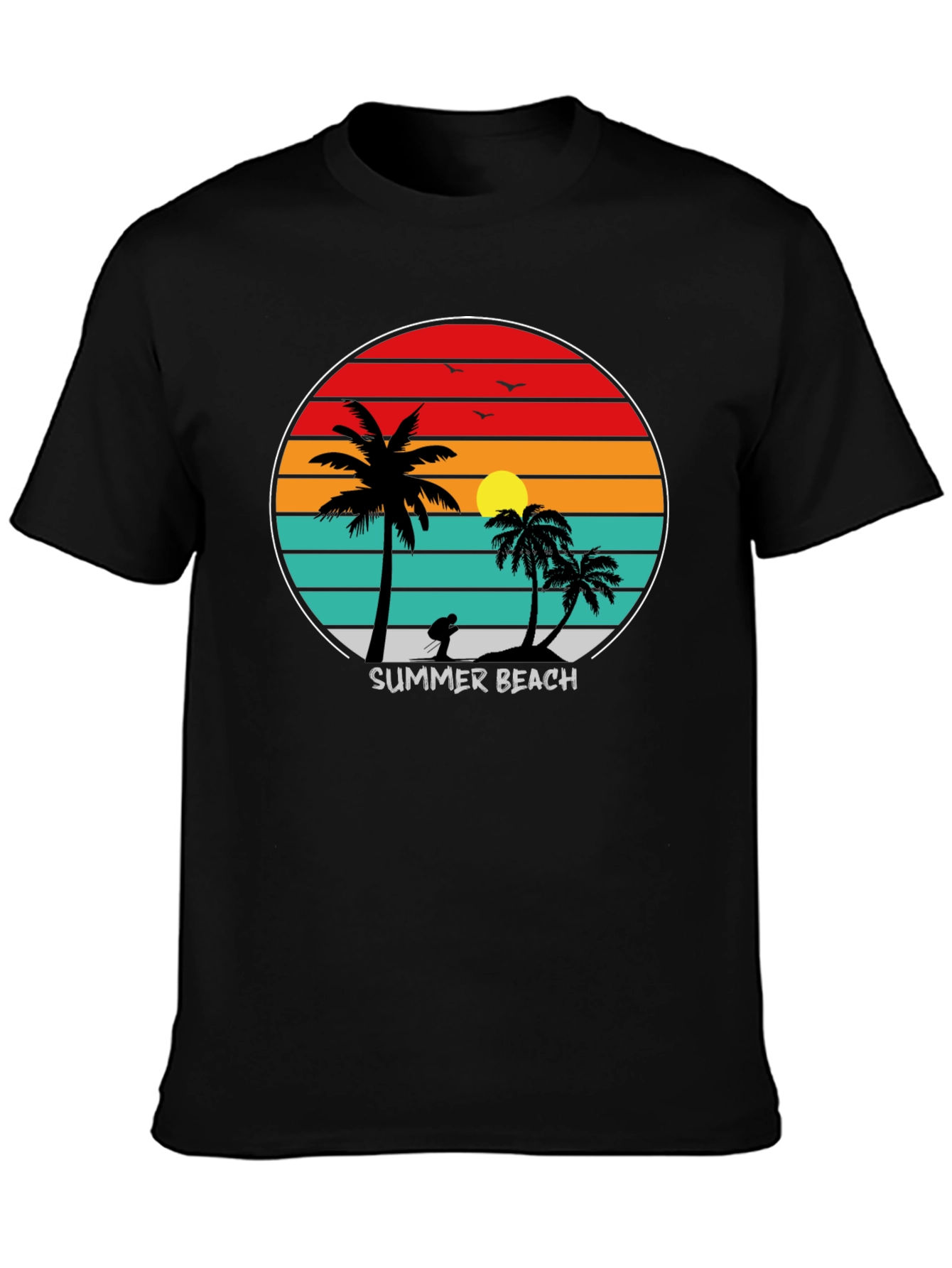 Summer Beach Sunset Palm Tree T-Shirt