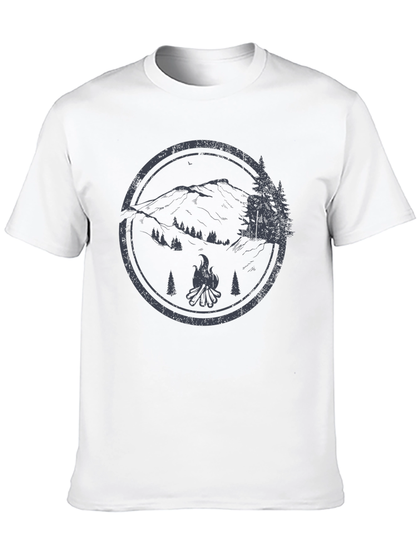 Mens Camping Graphic T-Shirt - Black