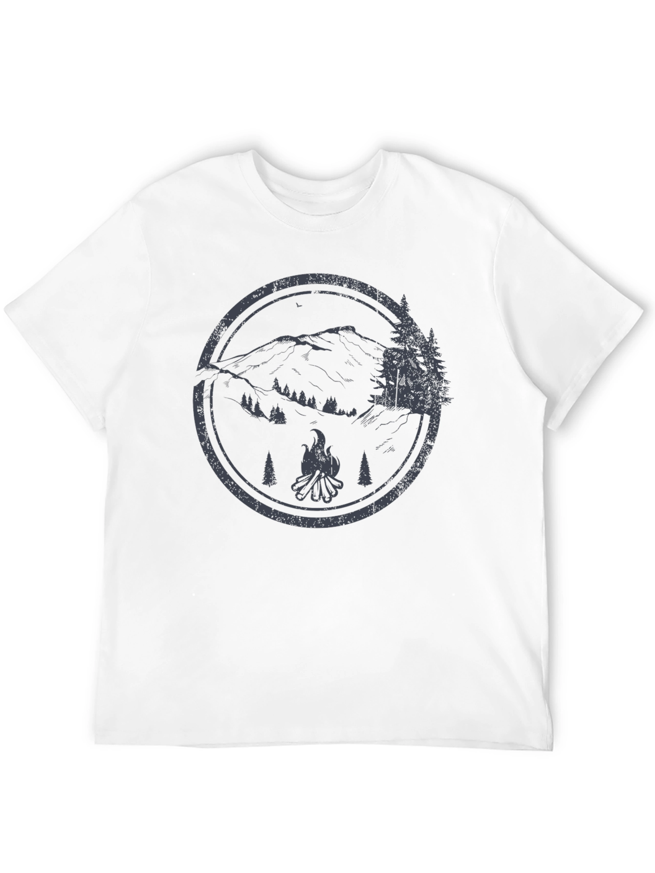Mens Camping Graphic T-Shirt - Black