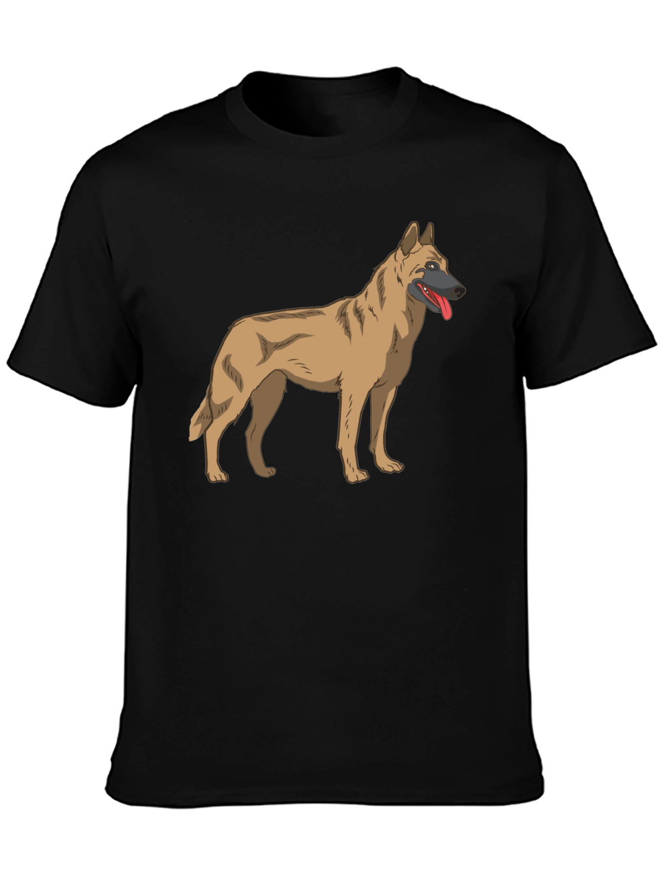 Malinois Dog Graphic Tee - Black Cotton T-Shirt
