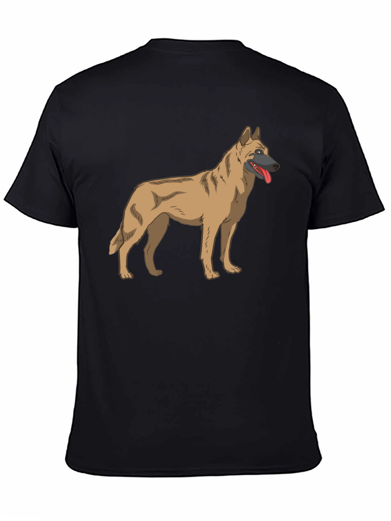 Malinois Dog Graphic Tee - Black Cotton T-Shirt