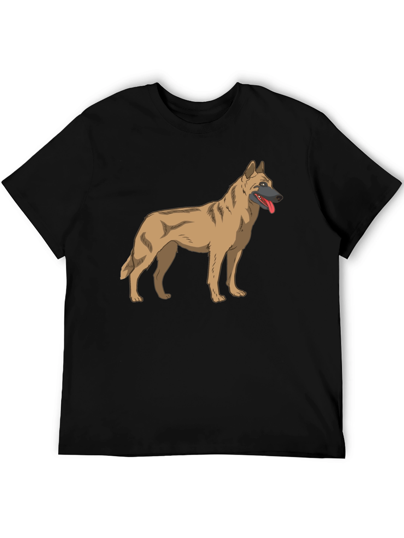 Malinois Dog Graphic Tee - Black Cotton T-Shirt