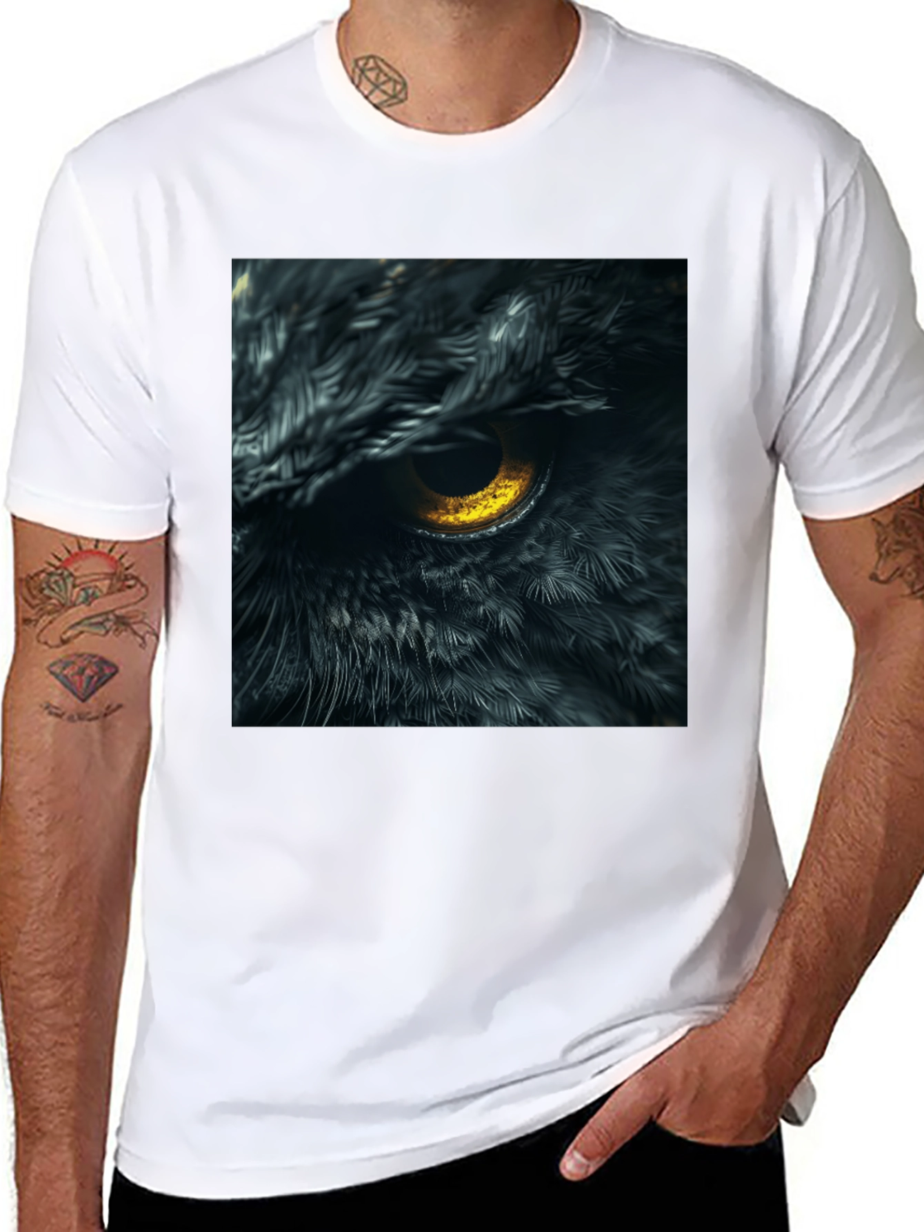 Owl Eye Graphic Tee - Mens Black T-Shirt