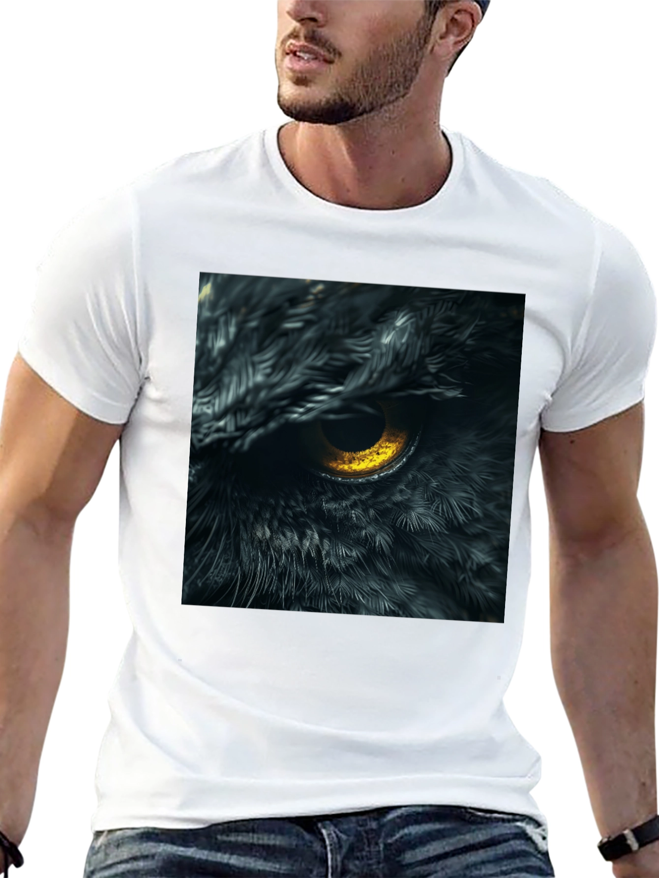 Owl Eye Graphic Tee - Mens Black T-Shirt