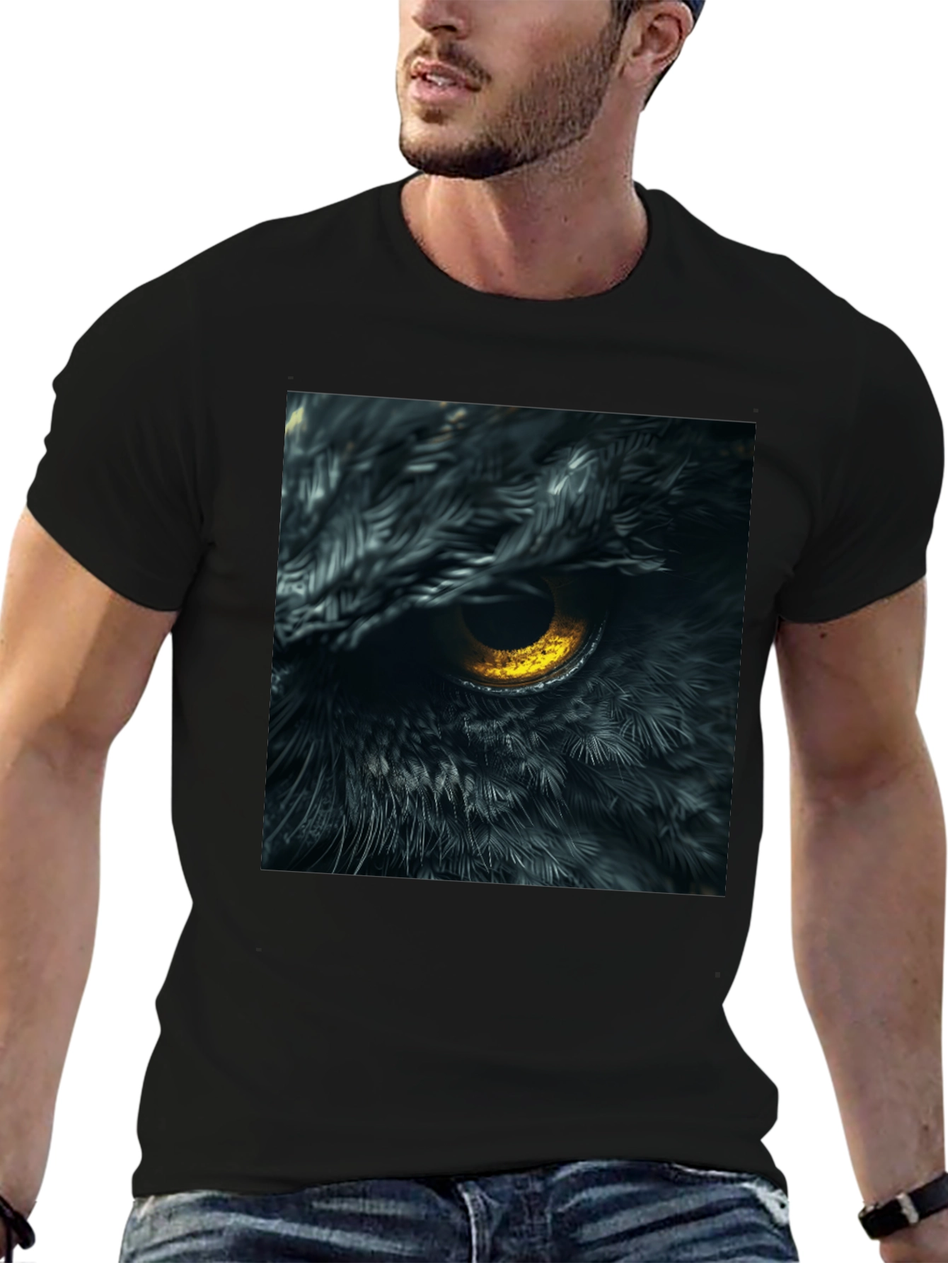 Owl Eye Graphic Tee - Mens Black T-Shirt