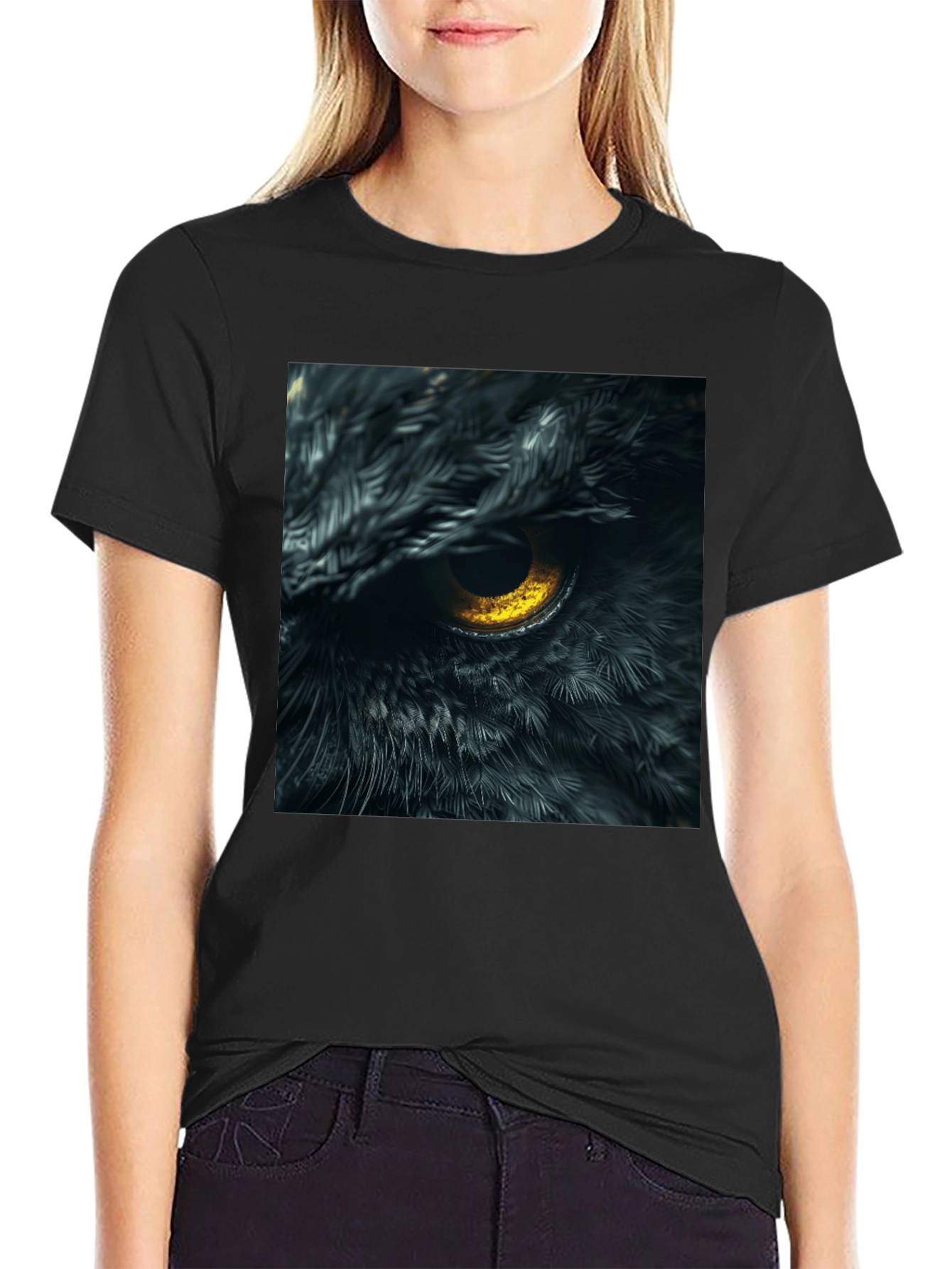 Owl Eye Graphic Tee - Mens Black T-Shirt