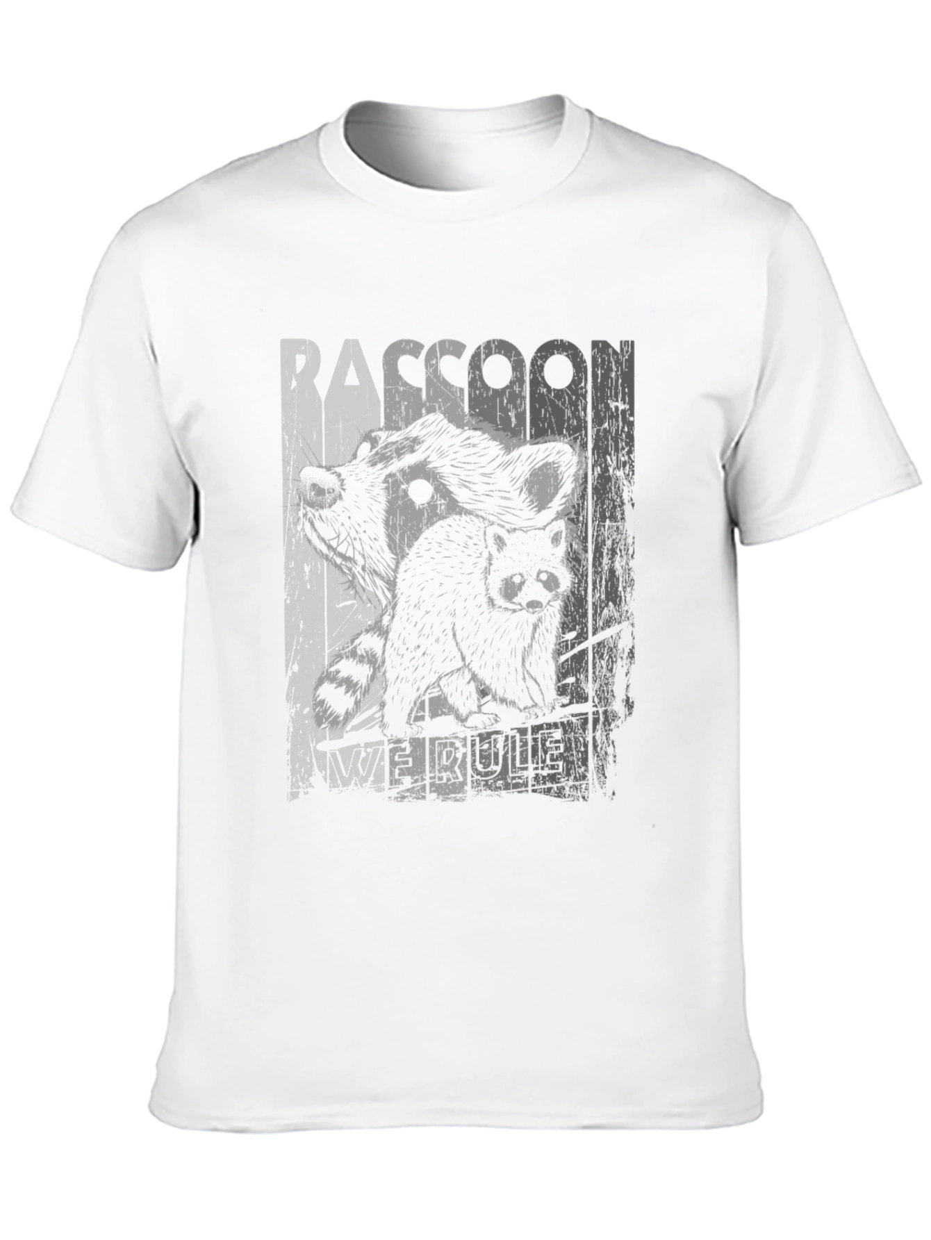 Raccoon We Rule Graphic T-Shirt - Black