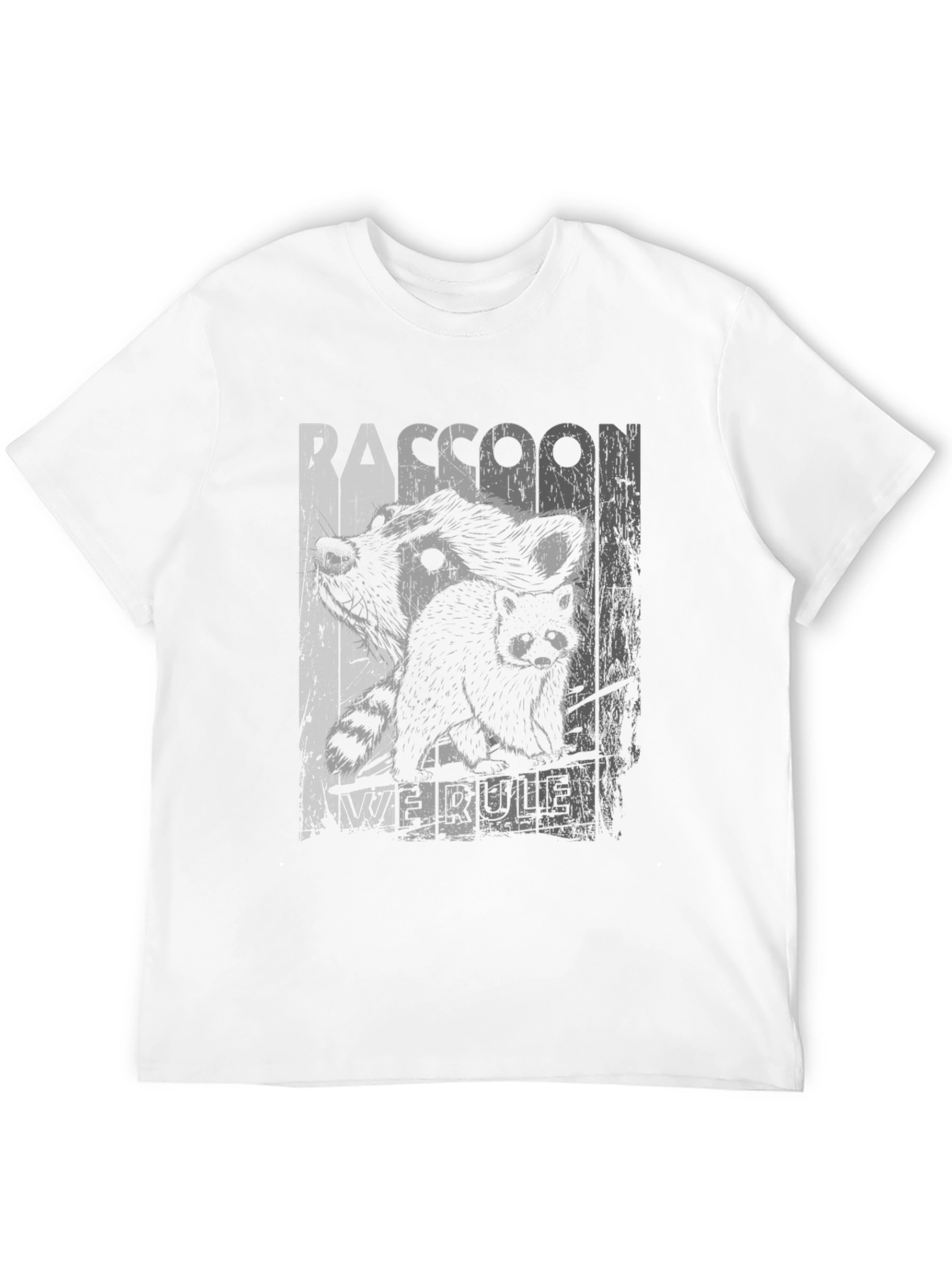 Raccoon We Rule Graphic T-Shirt - Black