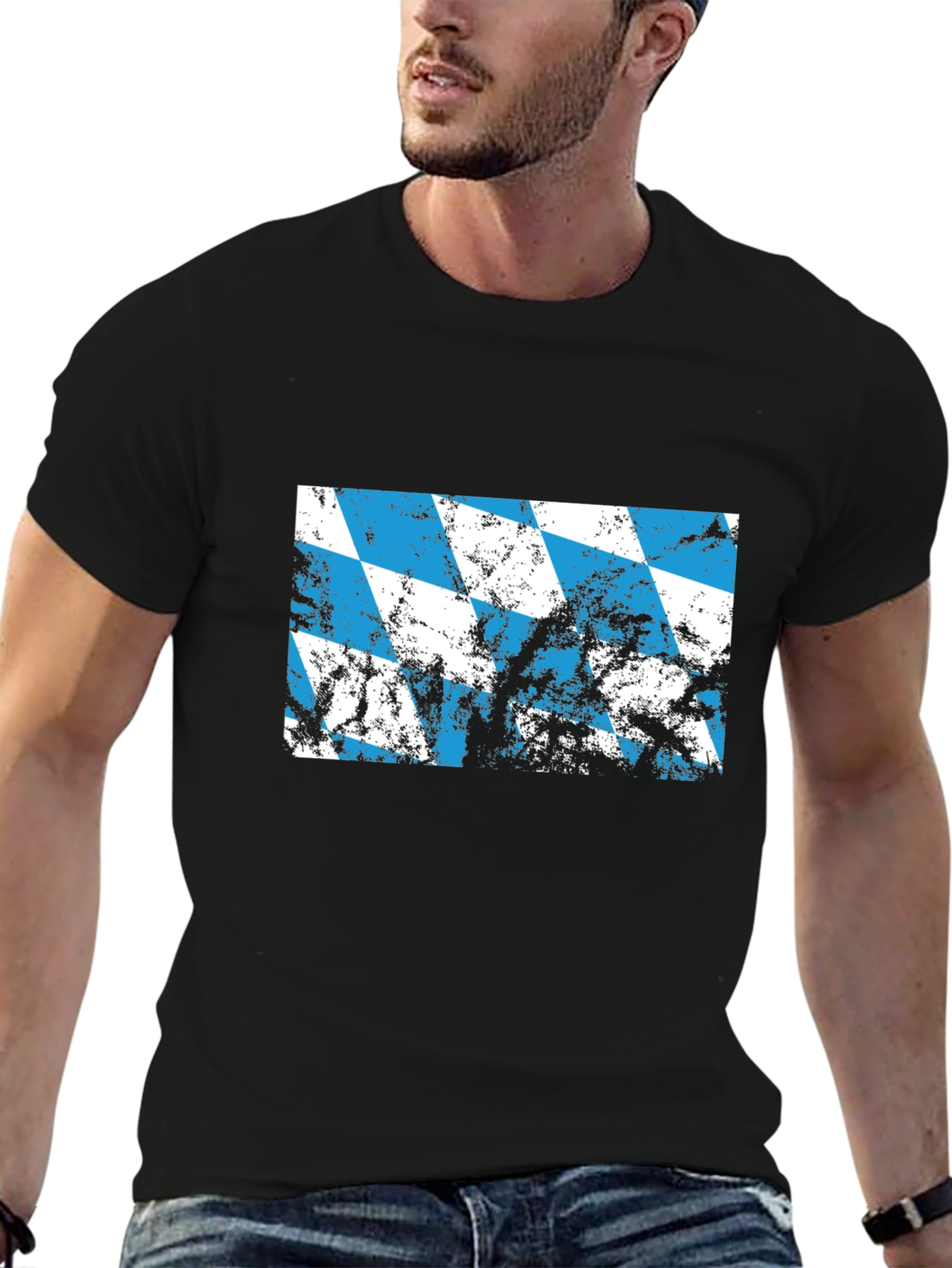 Mens Bavarian Flag Graphic T-Shirt