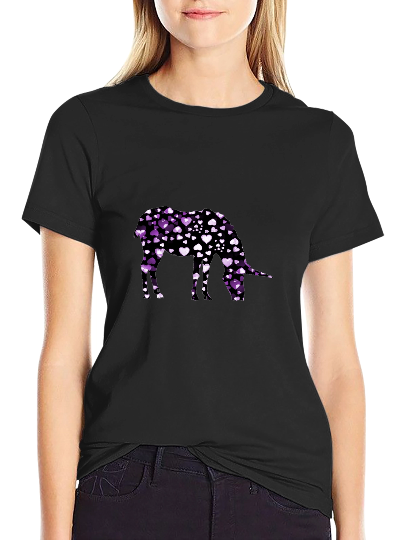 Heart Donkey Graphic Tee - Black