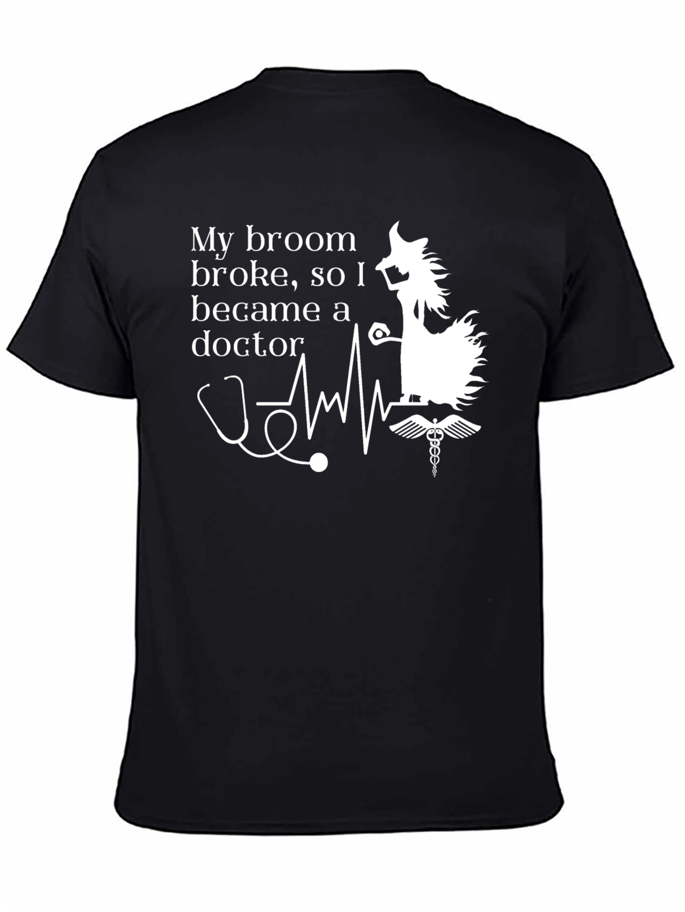 Broom Broke Doctor T-Shirt - Funny Halloween Tee