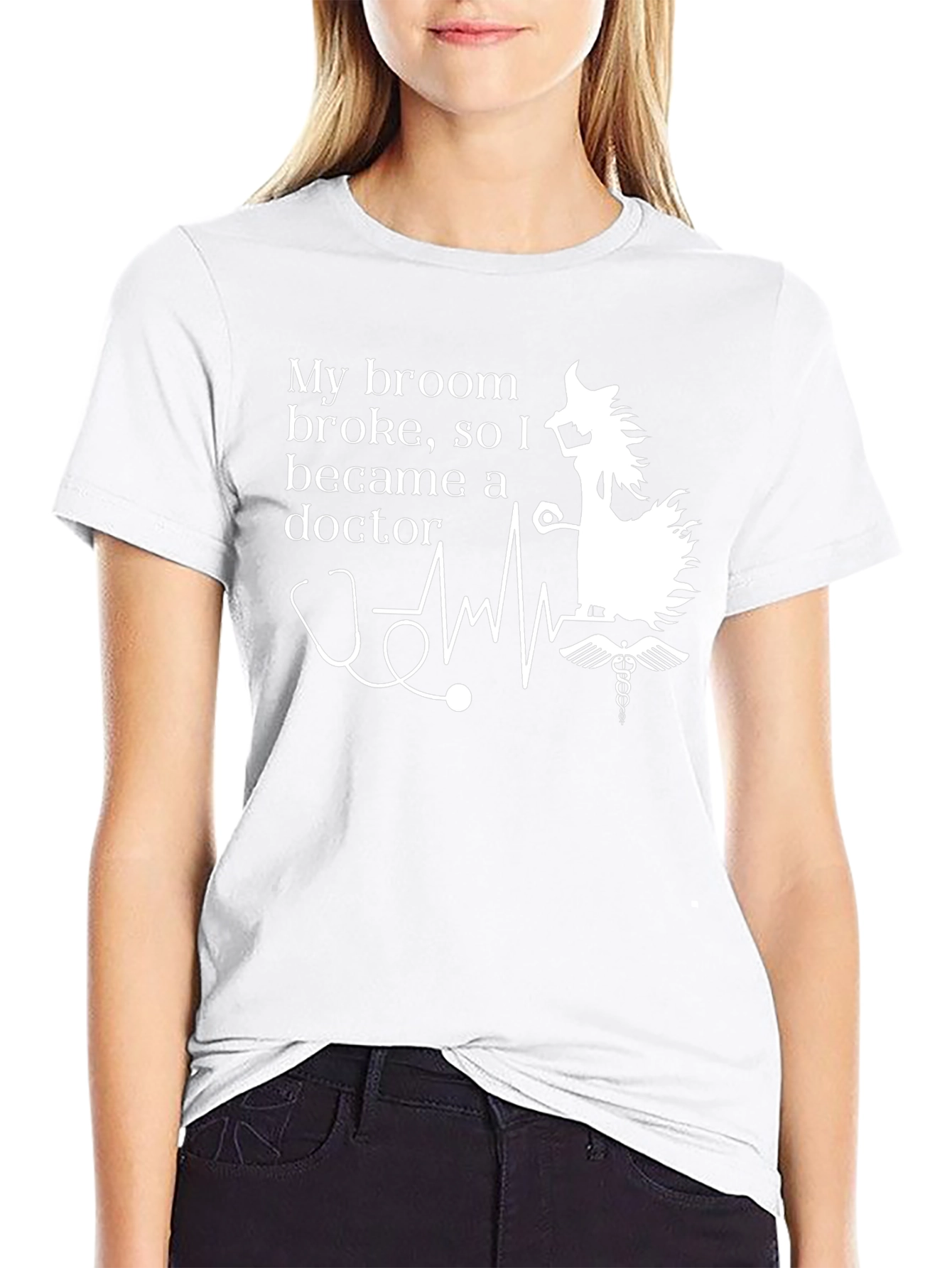 Broom Broke Doctor T-Shirt - Funny Halloween Tee