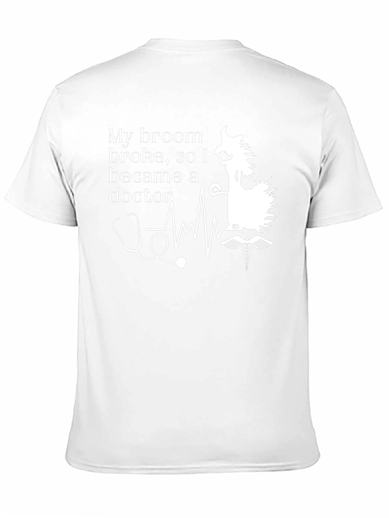 Broom Broke Doctor T-Shirt - Funny Halloween Tee