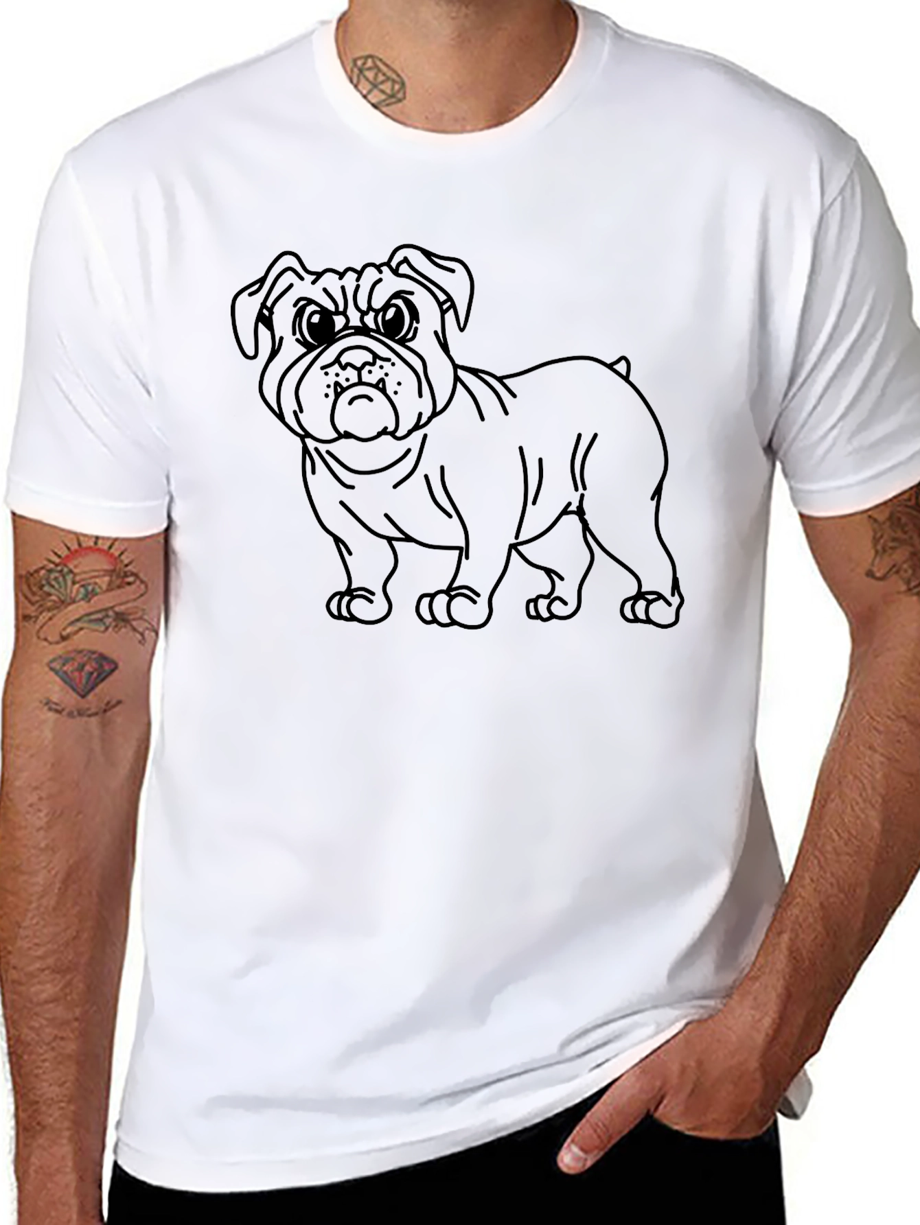 Bulldog Graphic Tee - Mens Black T-Shirt