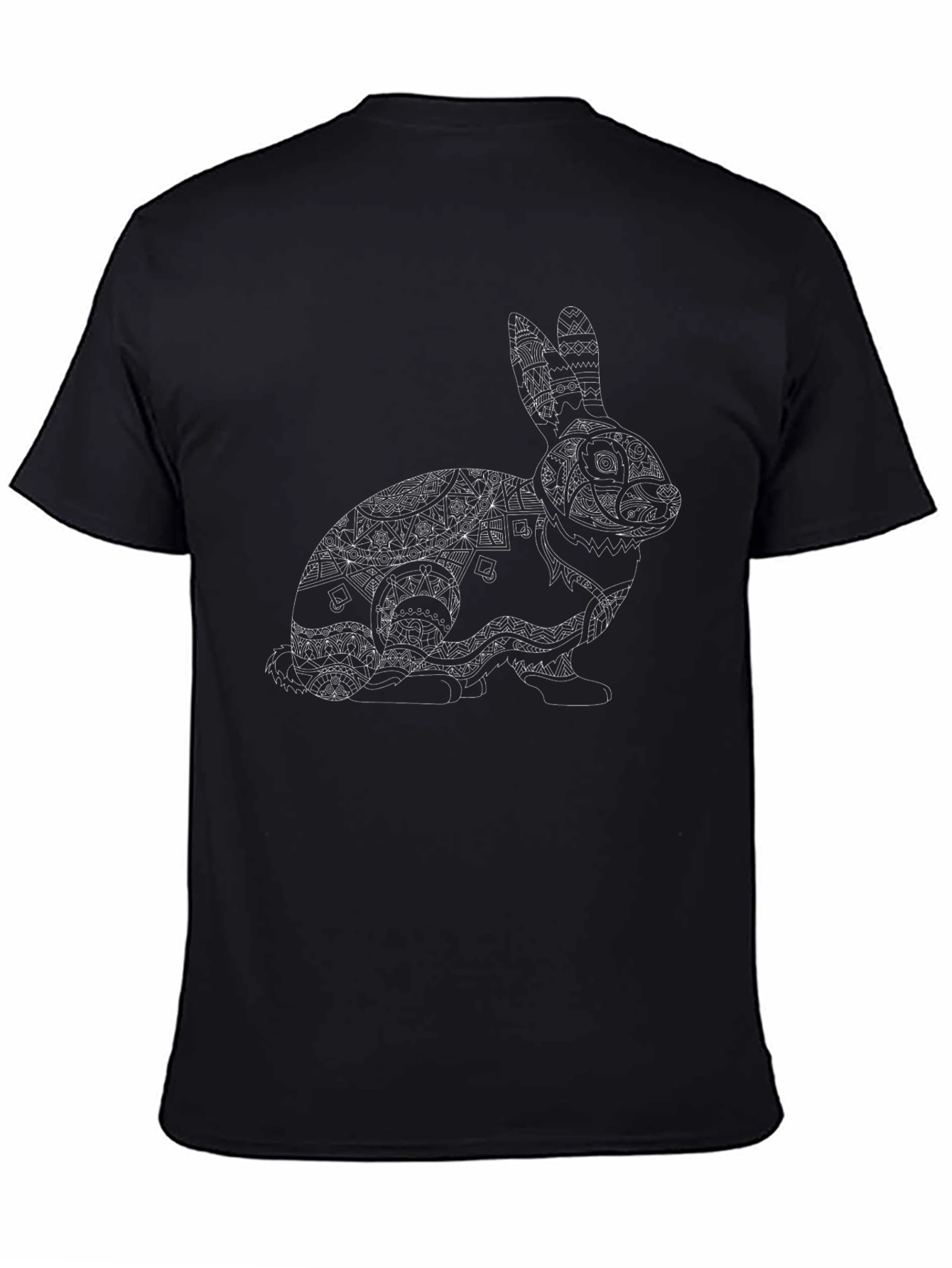 Rabbit Mandala Graphic Tee - Black