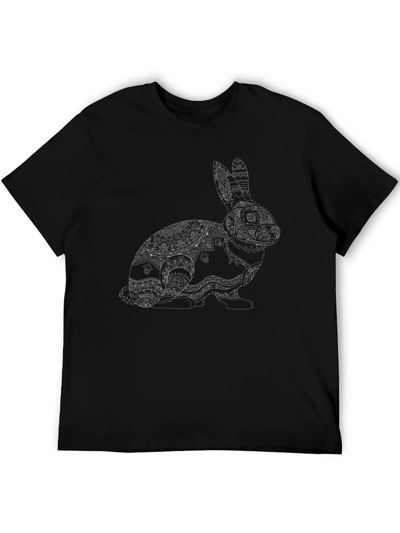 Rabbit Mandala Graphic Tee - Black