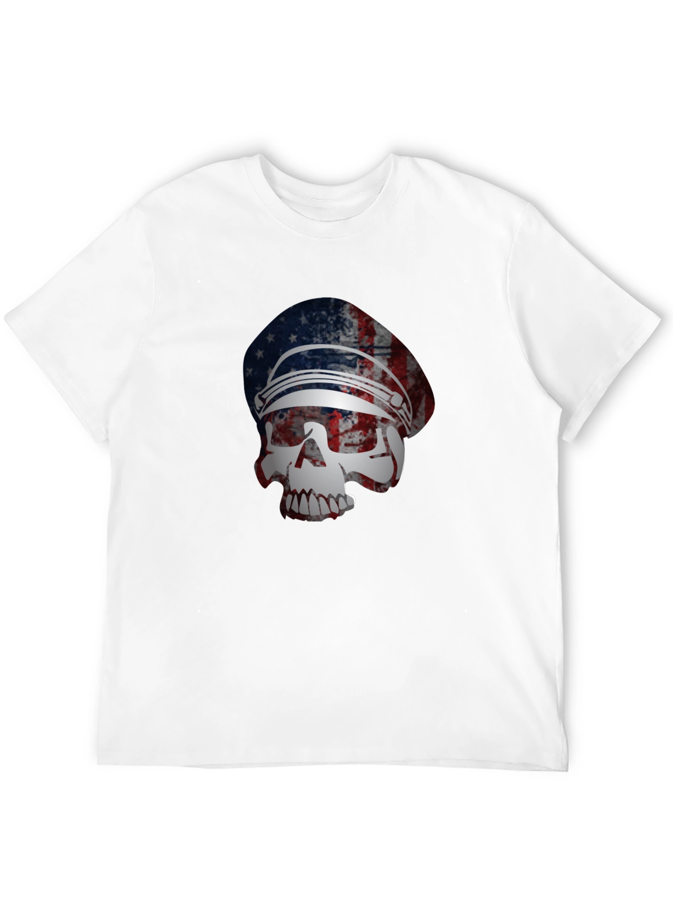 American Flag Skull Graphic T-Shirt