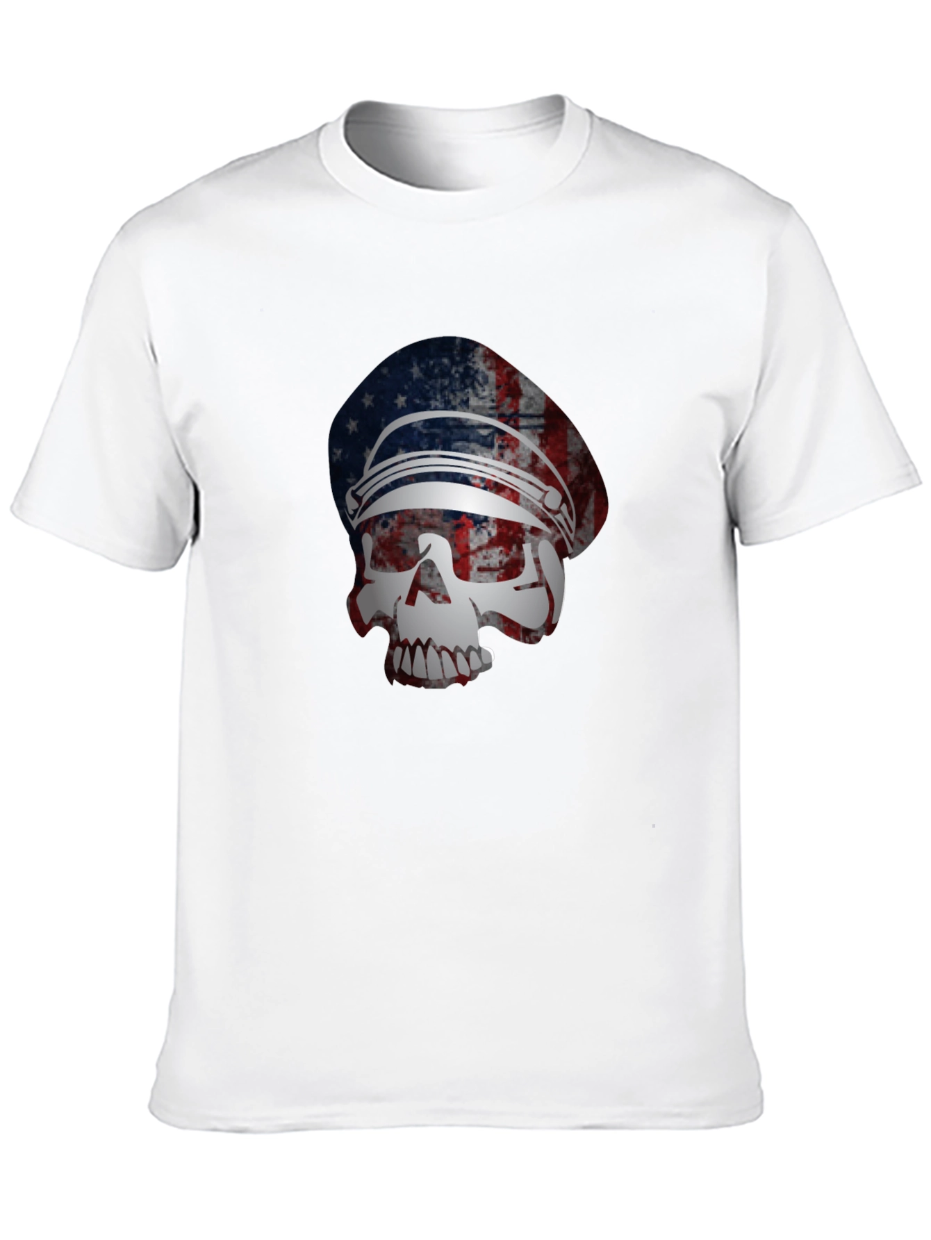 American Flag Skull Graphic T-Shirt