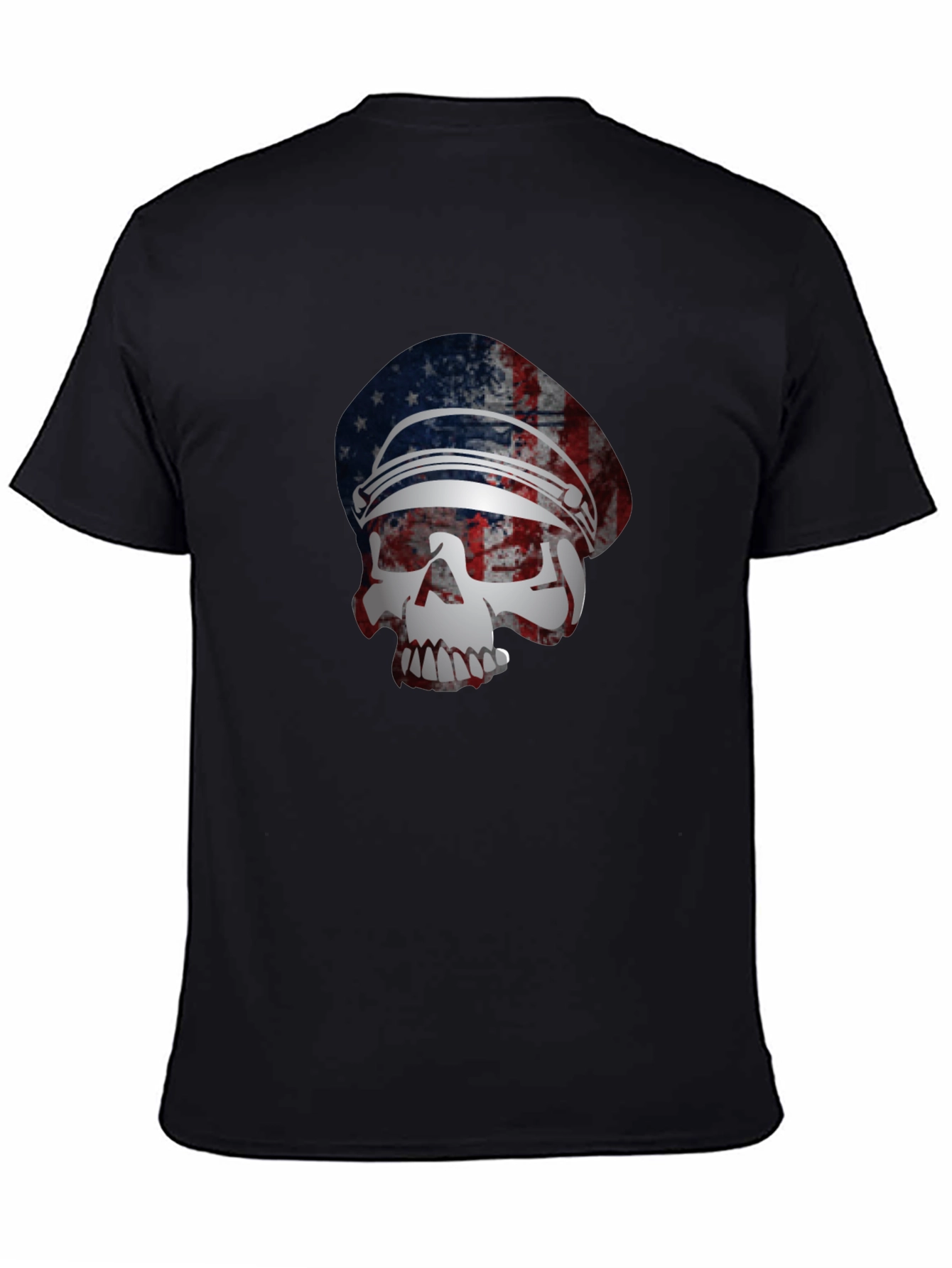 American Flag Skull Graphic T-Shirt