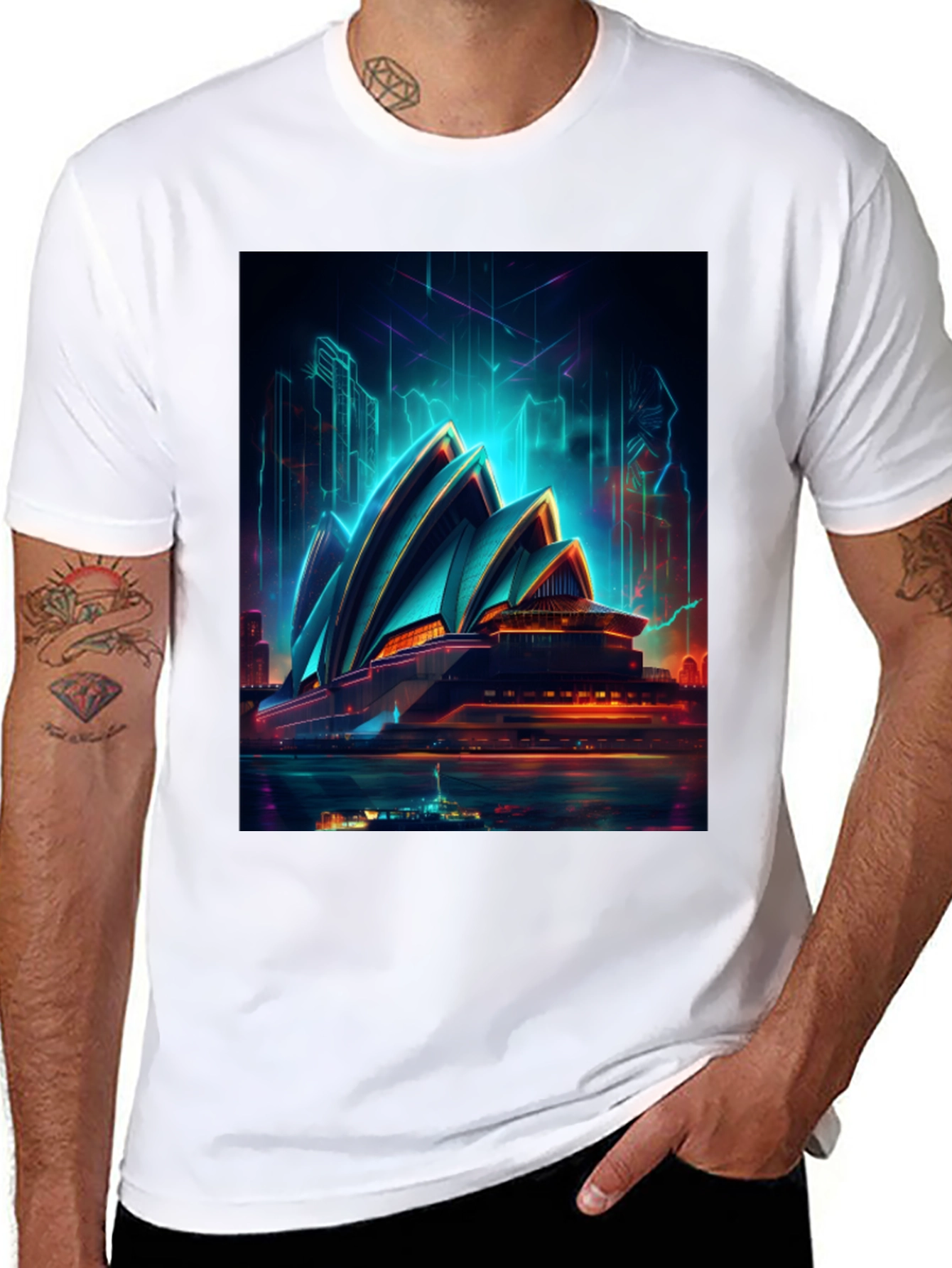Sydney Opera House Graphic Tee - Modern Cityscape Art