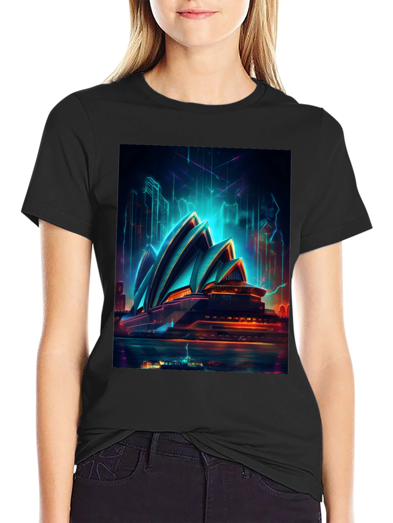 Sydney Opera House Graphic Tee - Modern Cityscape Art