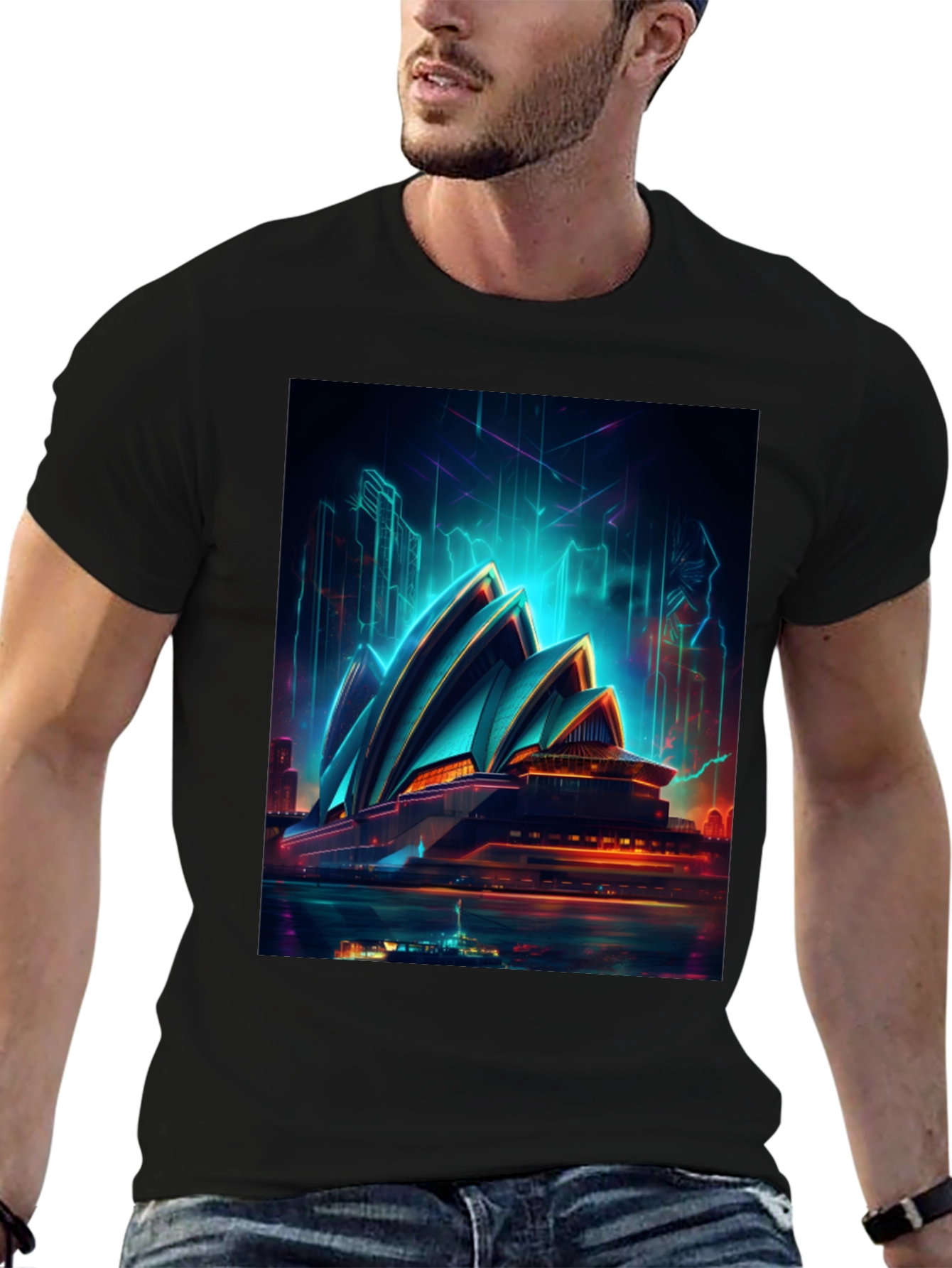 Sydney Opera House Graphic Tee - Modern Cityscape Art