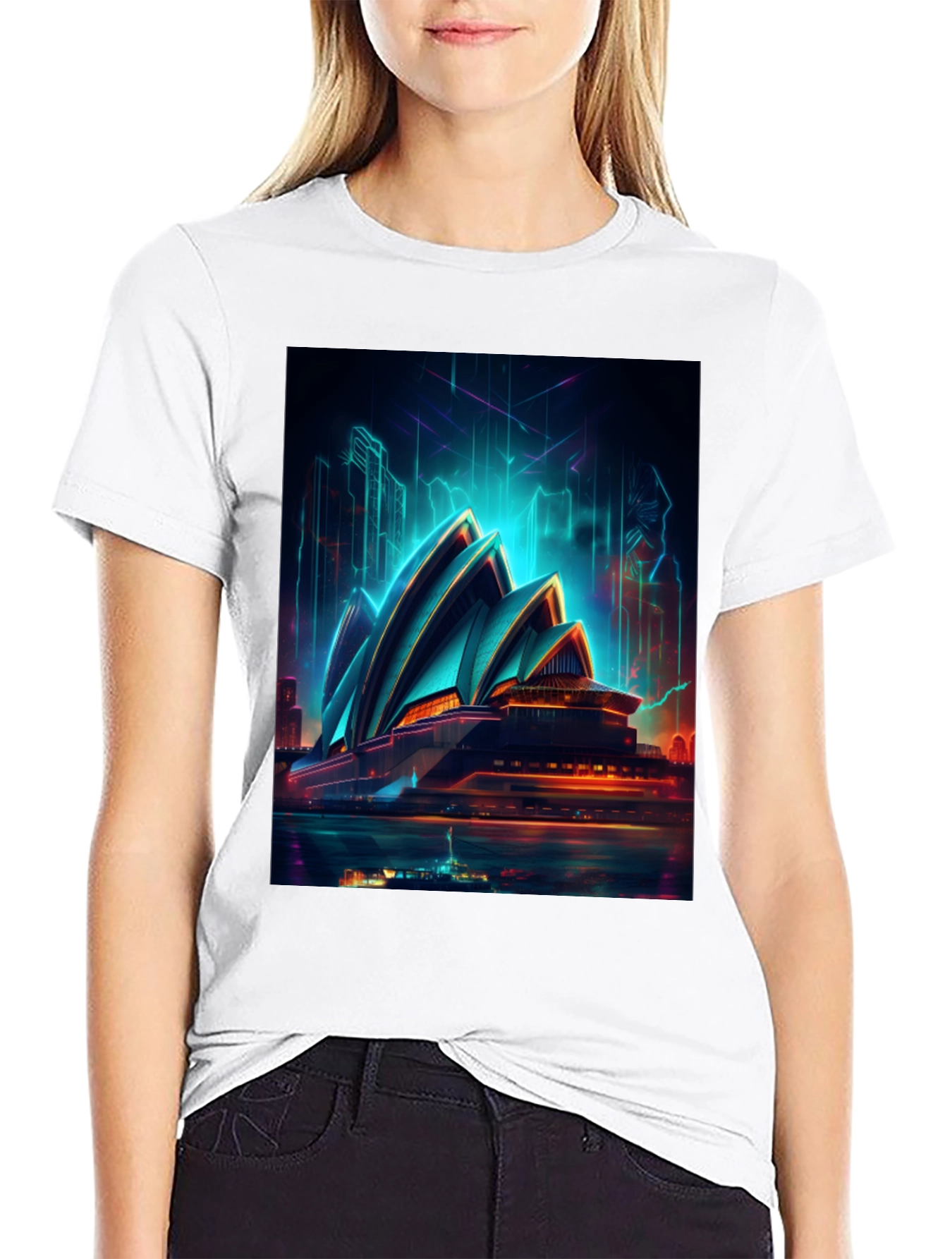 Sydney Opera House Graphic Tee - Modern Cityscape Art