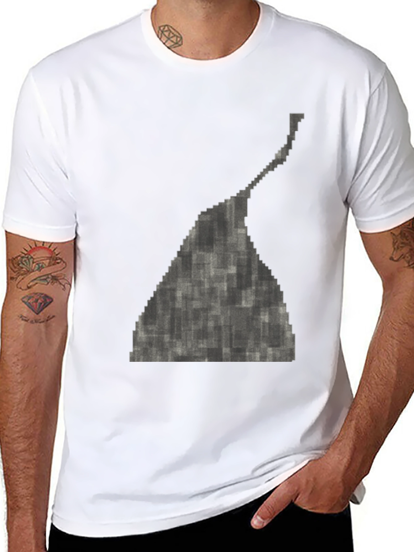 Pixelated Hersheys Kiss Black T-Shirt