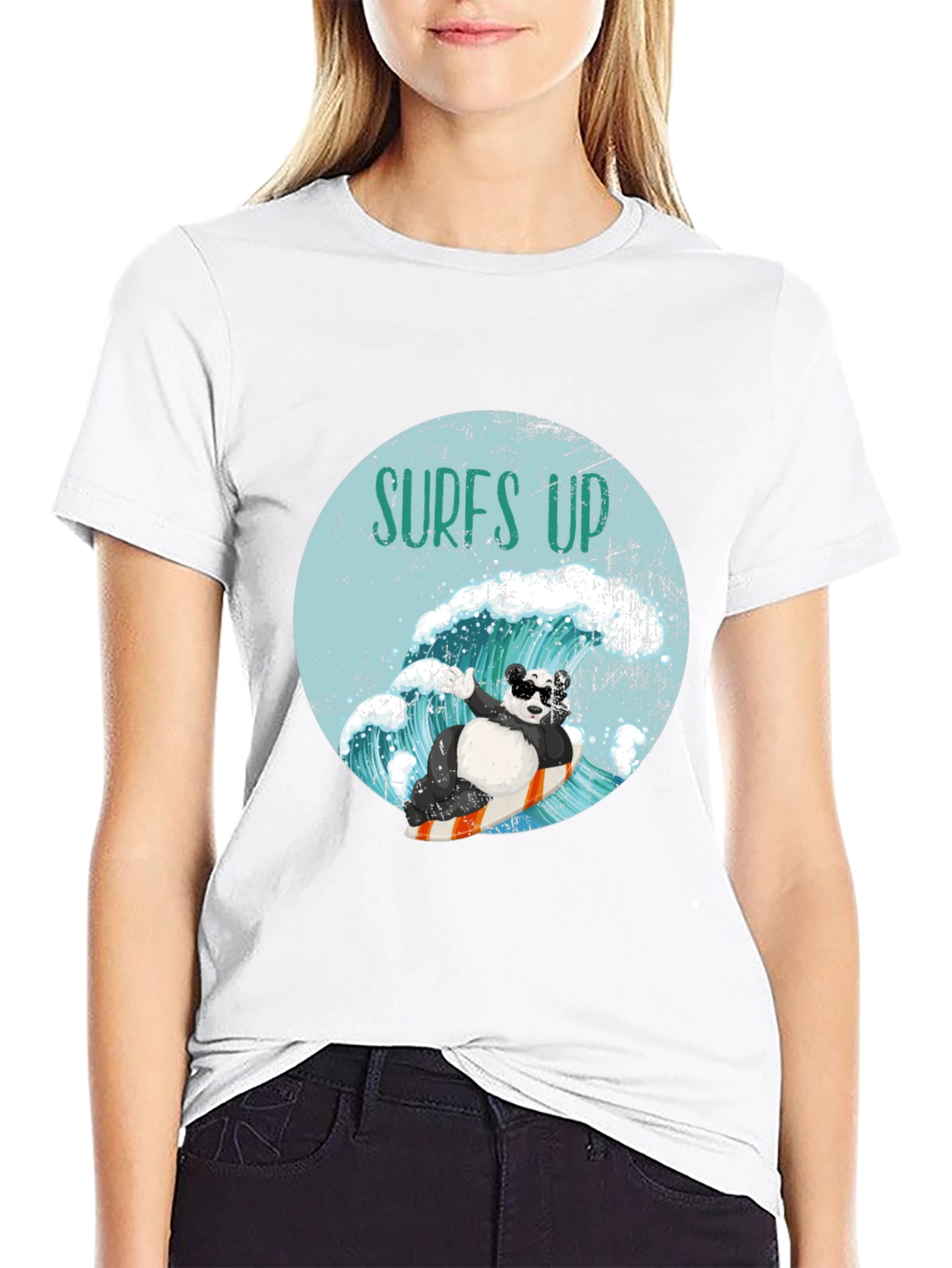 Surfing Panda Graphic Tee - Cool Wave Design