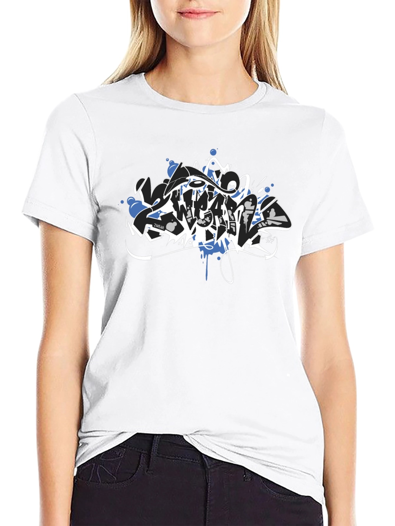 Black Tee with Graffiti Style Graphic